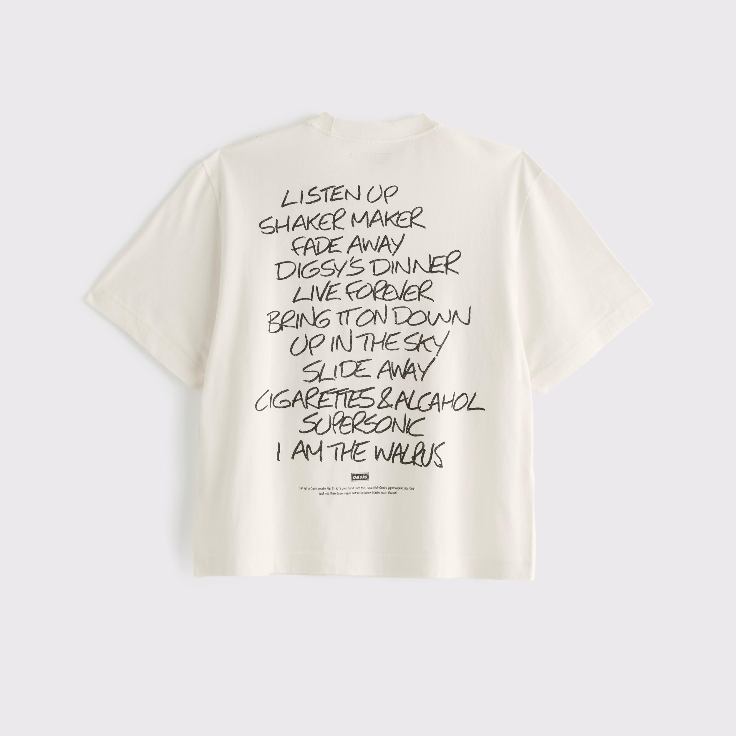 Oasis Vintage-Inspired Cropped Graphic Tee Product Image