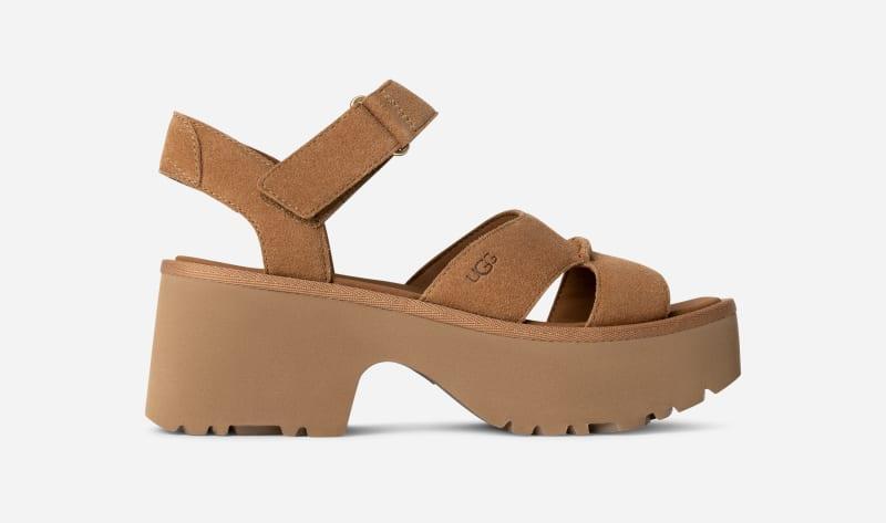 UGG Womens New Heights Ankle Strap Suede Sandals Product Image