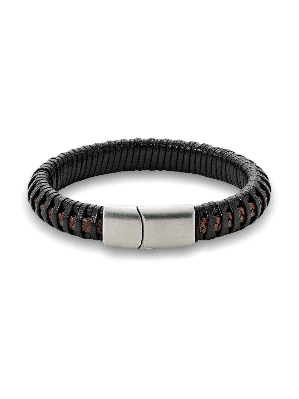 Leather Bracelet - Black/brown Product Image