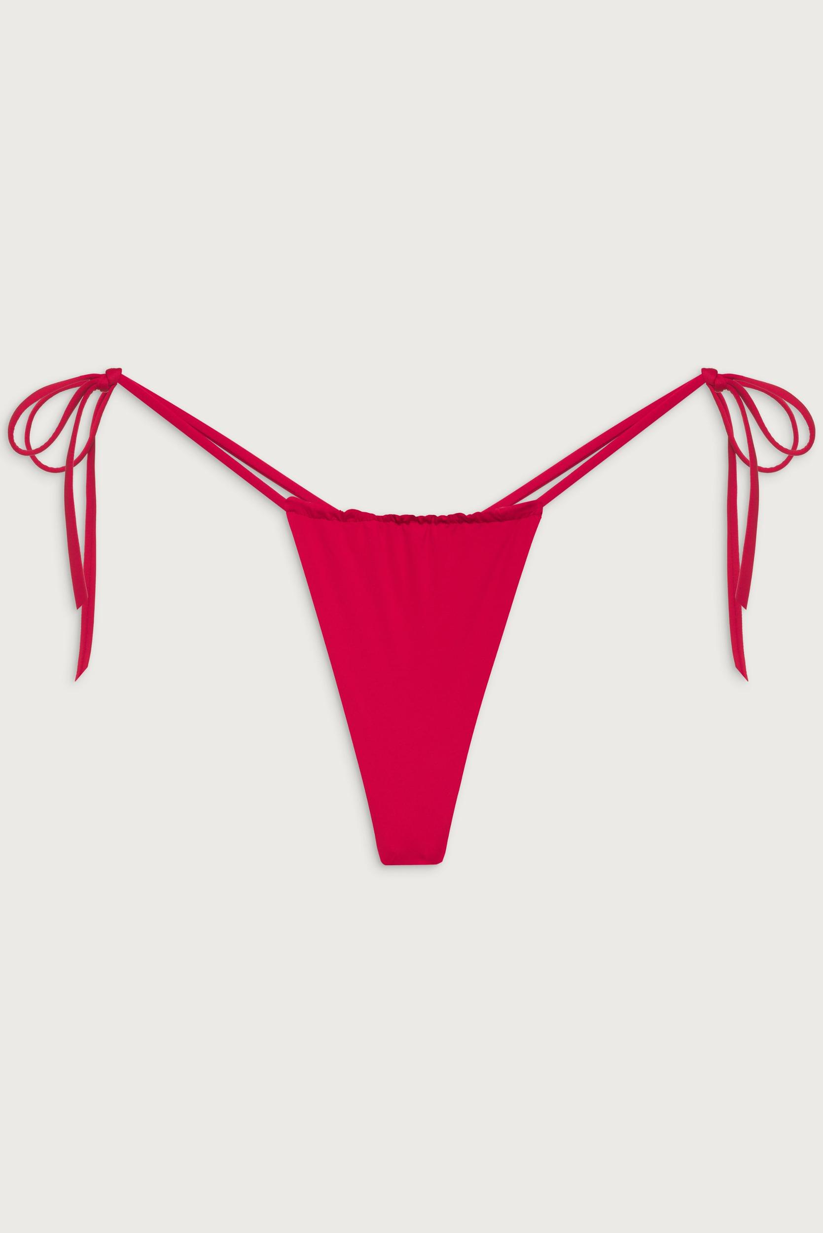 Tia String Bikini Bottom - True Red Product Image