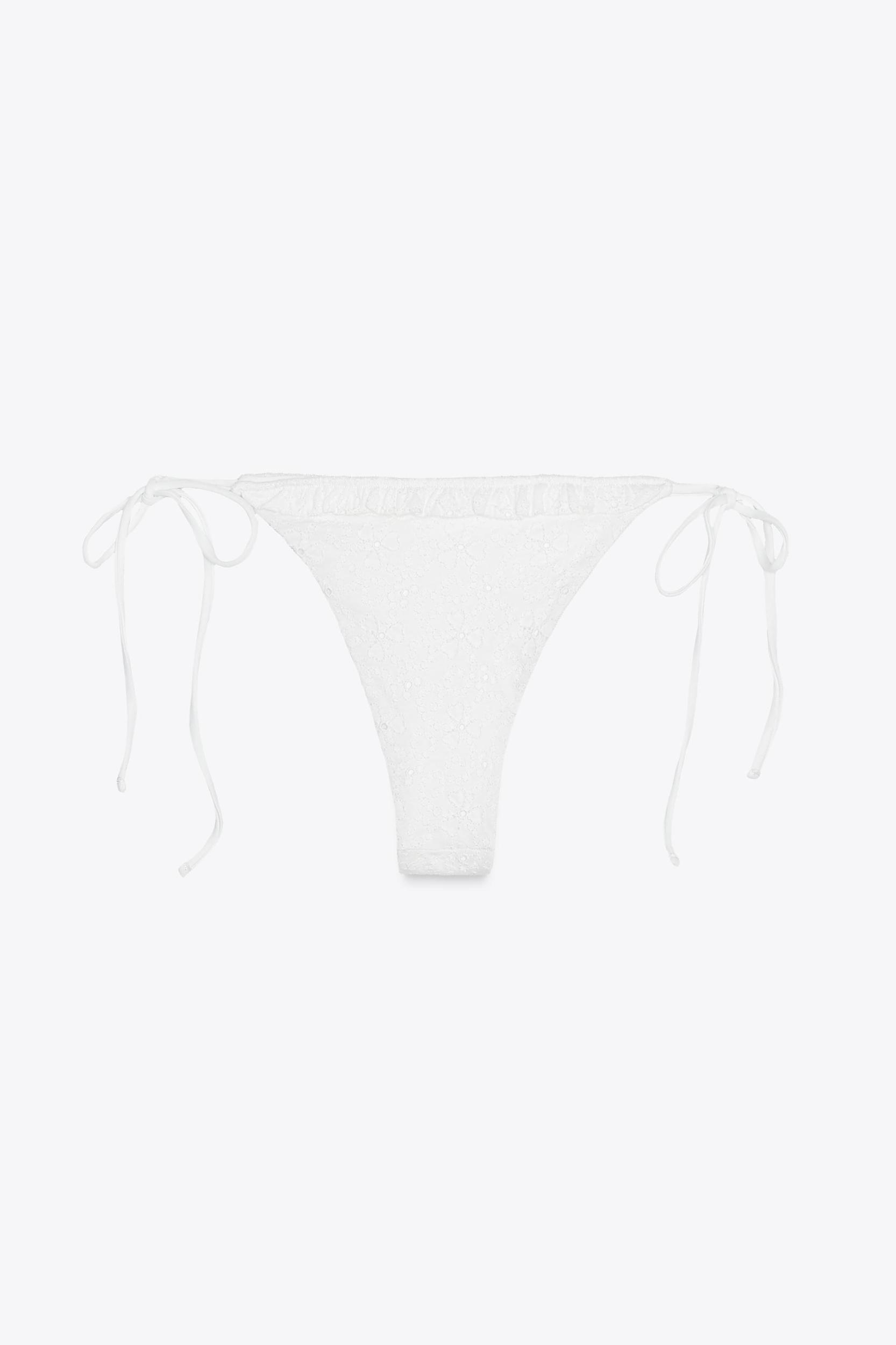 CONTRAST BOW RUFFLE BIKINI BOTTOMS Product Image
