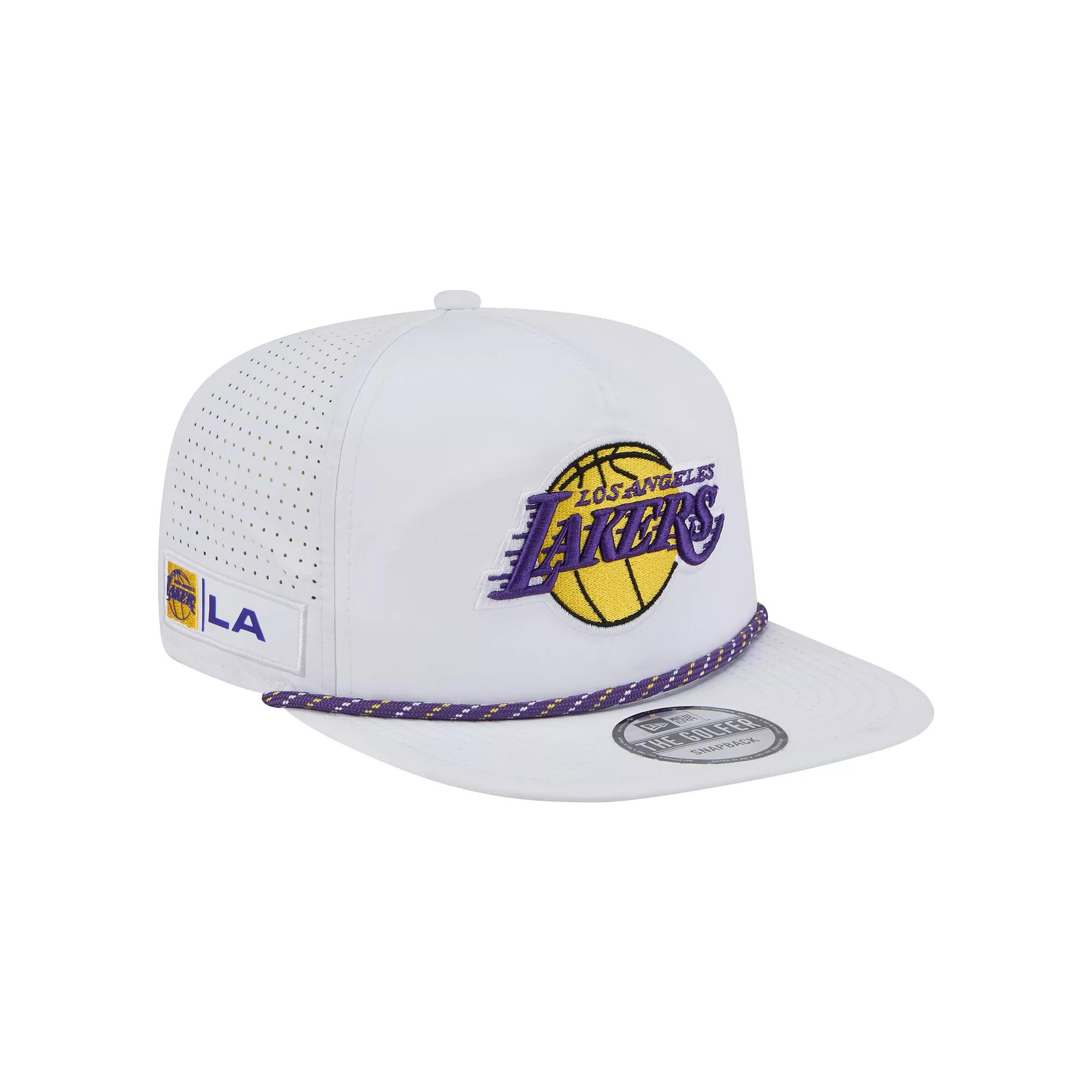 Men's New Era White Los Angeles Lakers Performance Rope Golfer Adjustable Hat Product Image