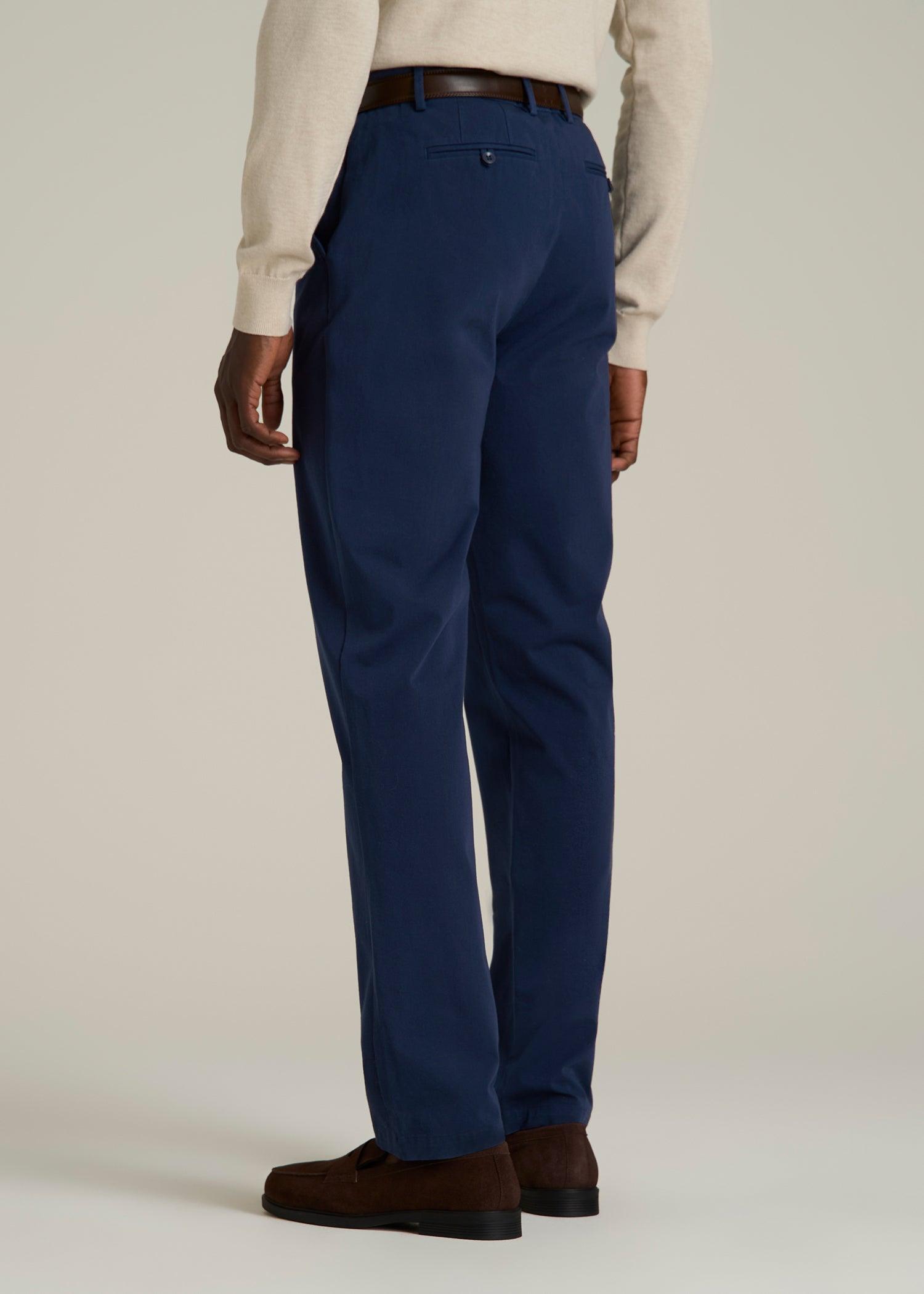 4 Way Stretch Commuter STRAIGHT Leg Chino Pants for Tall Men in Summer Blue Male Product Image