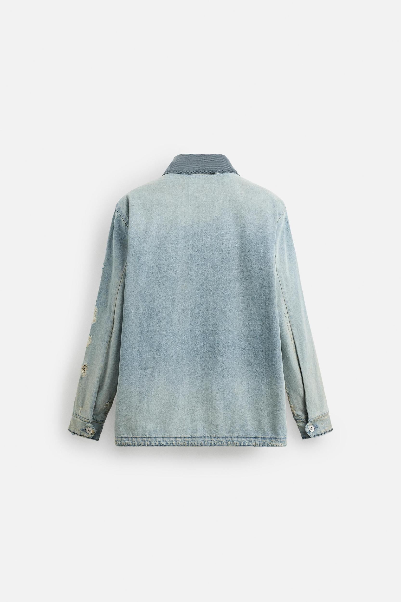 VINTAGE WASHED DENIM OVERSHIRT Product Image