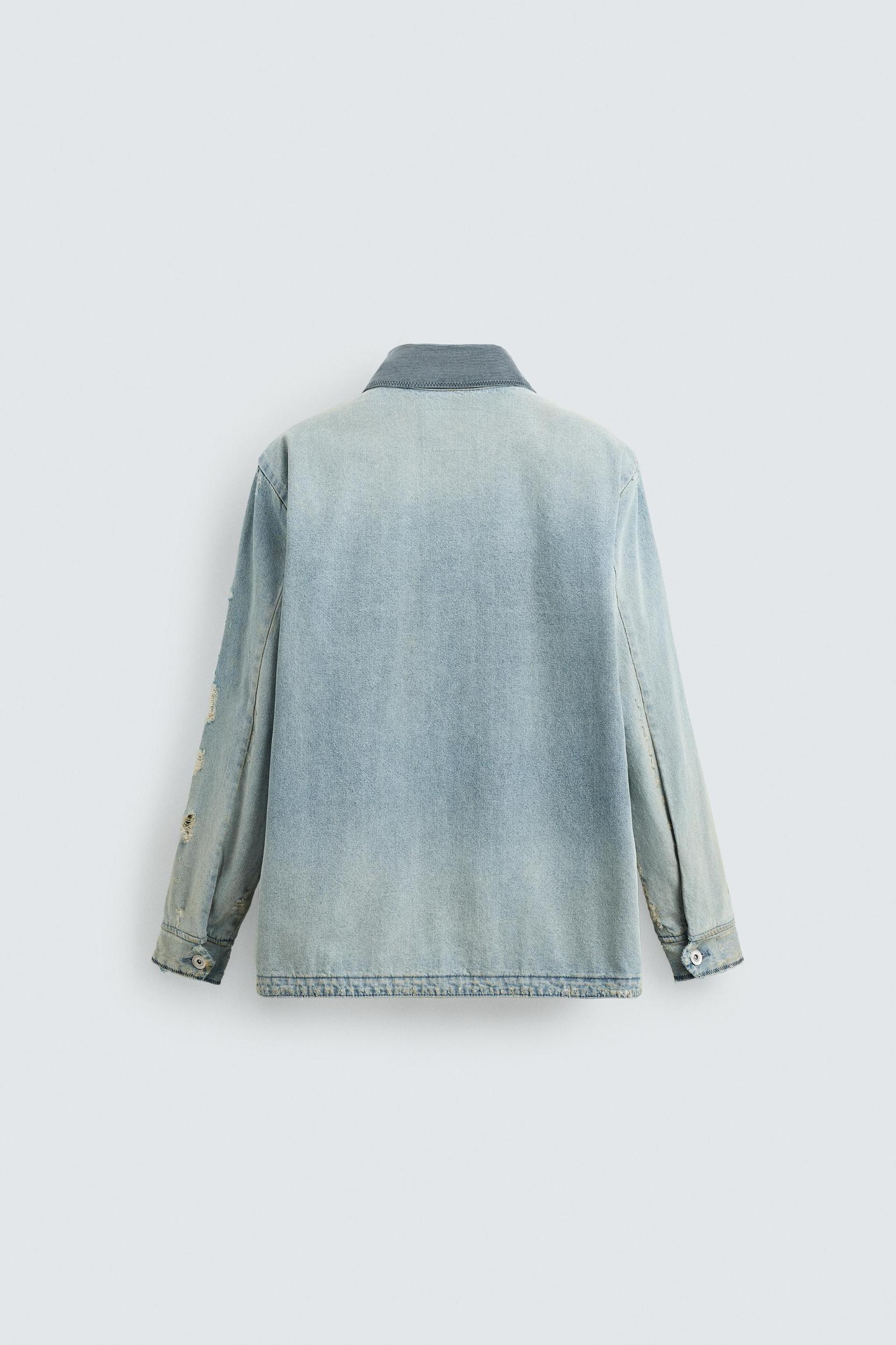 VINTAGE WASHED DENIM OVERSHIRT Product Image