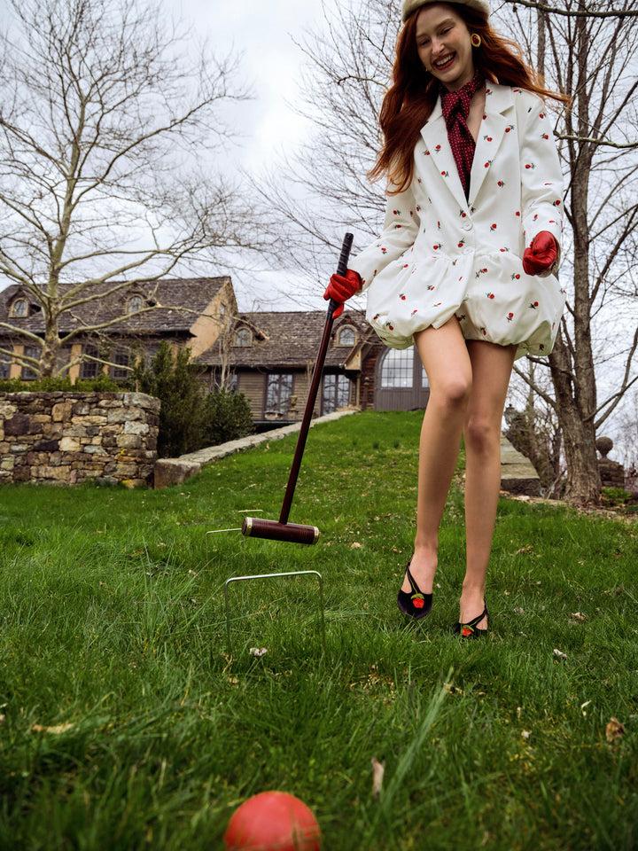 Talia Blazer Dress — White Product Image