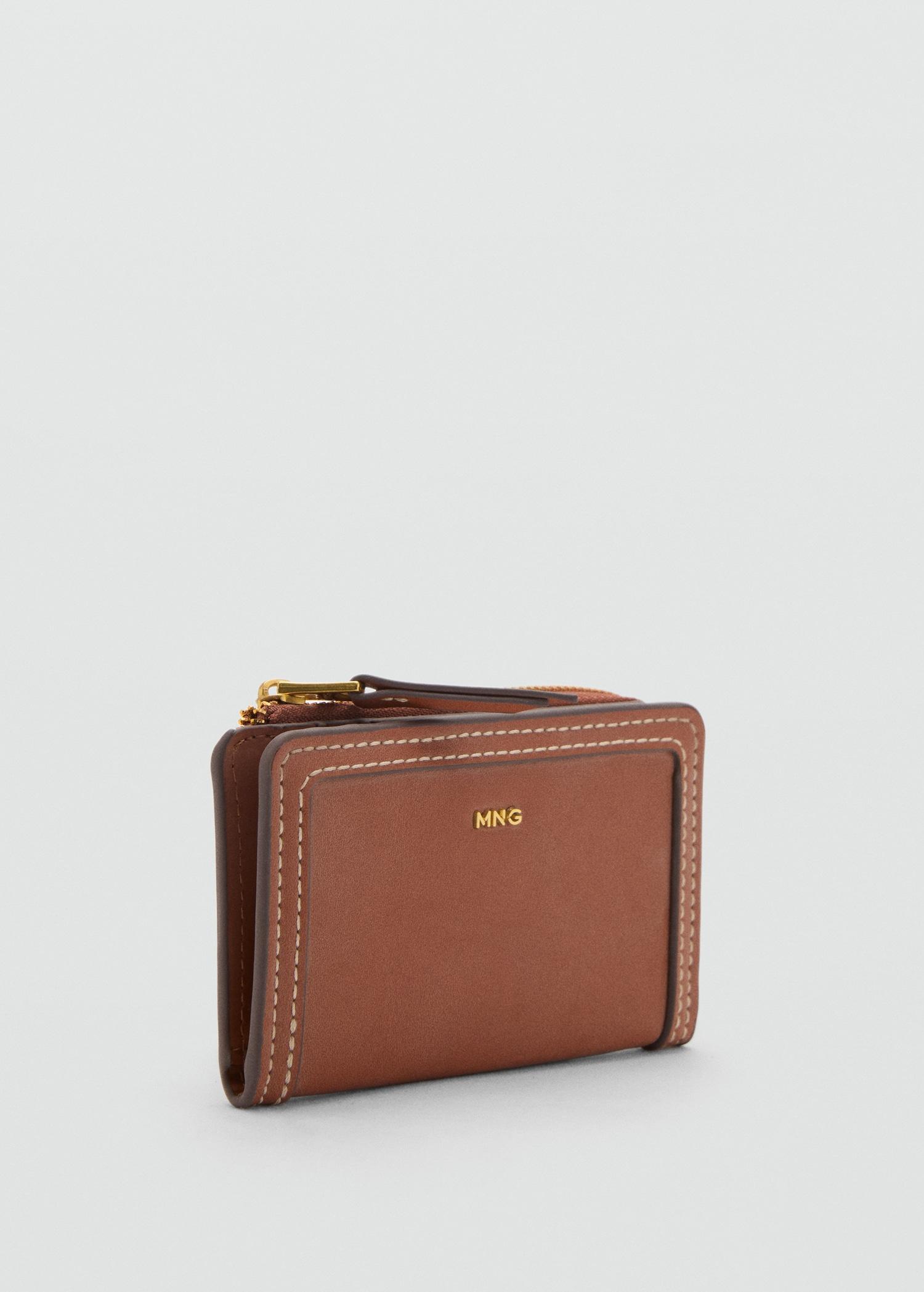 Small leather-effect wallet - Women | MANGO USA Product Image