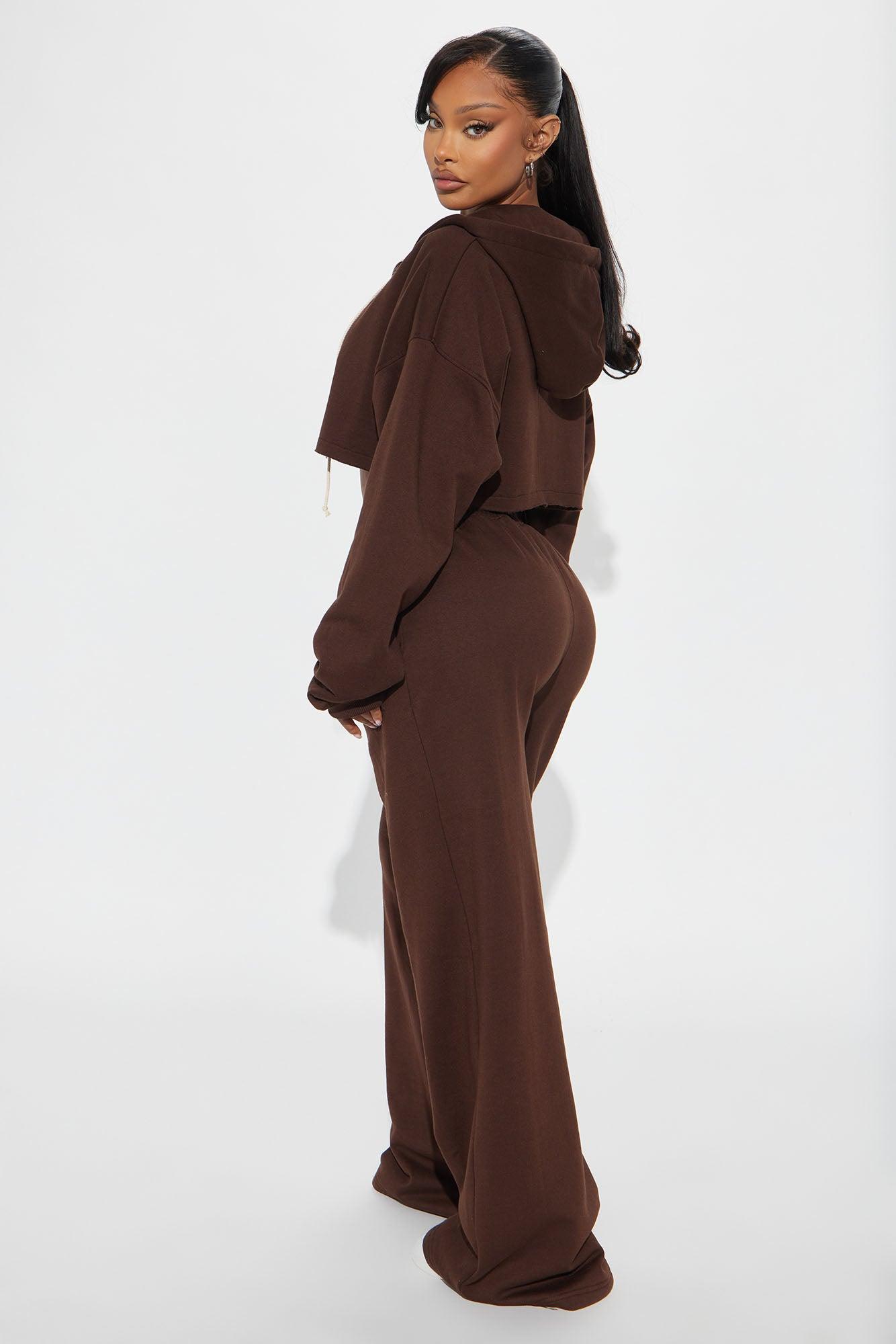 On The Way Sweatpant Set - Chocolate Product Image