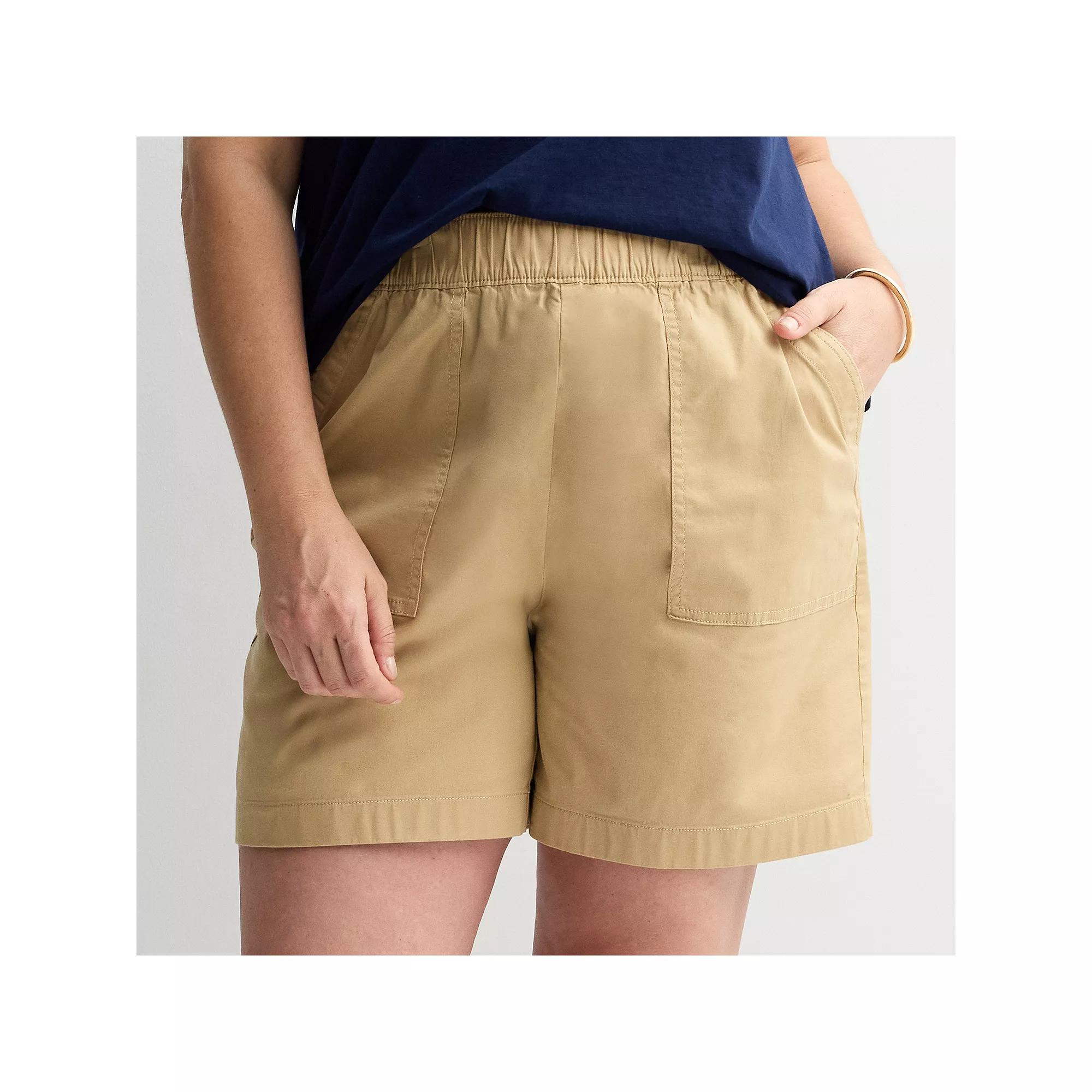 Plus Size Croft & Barrow® Pull On Twill Shorts, Women's, Size: 2XL, Secret Peri Product Image