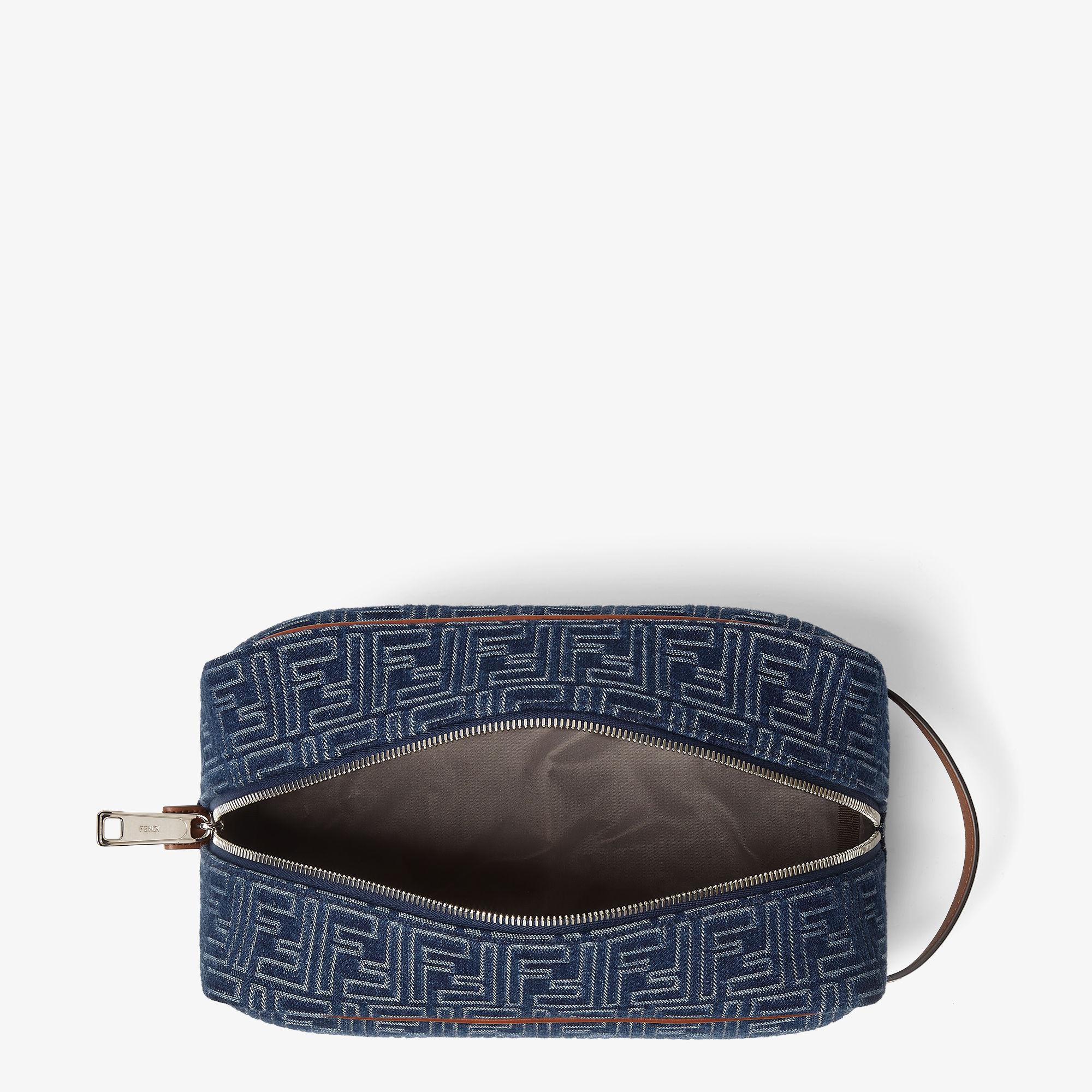 FF Toiletry Case MediumBlue denim-effect FF Jacquard toiletry case Product Image