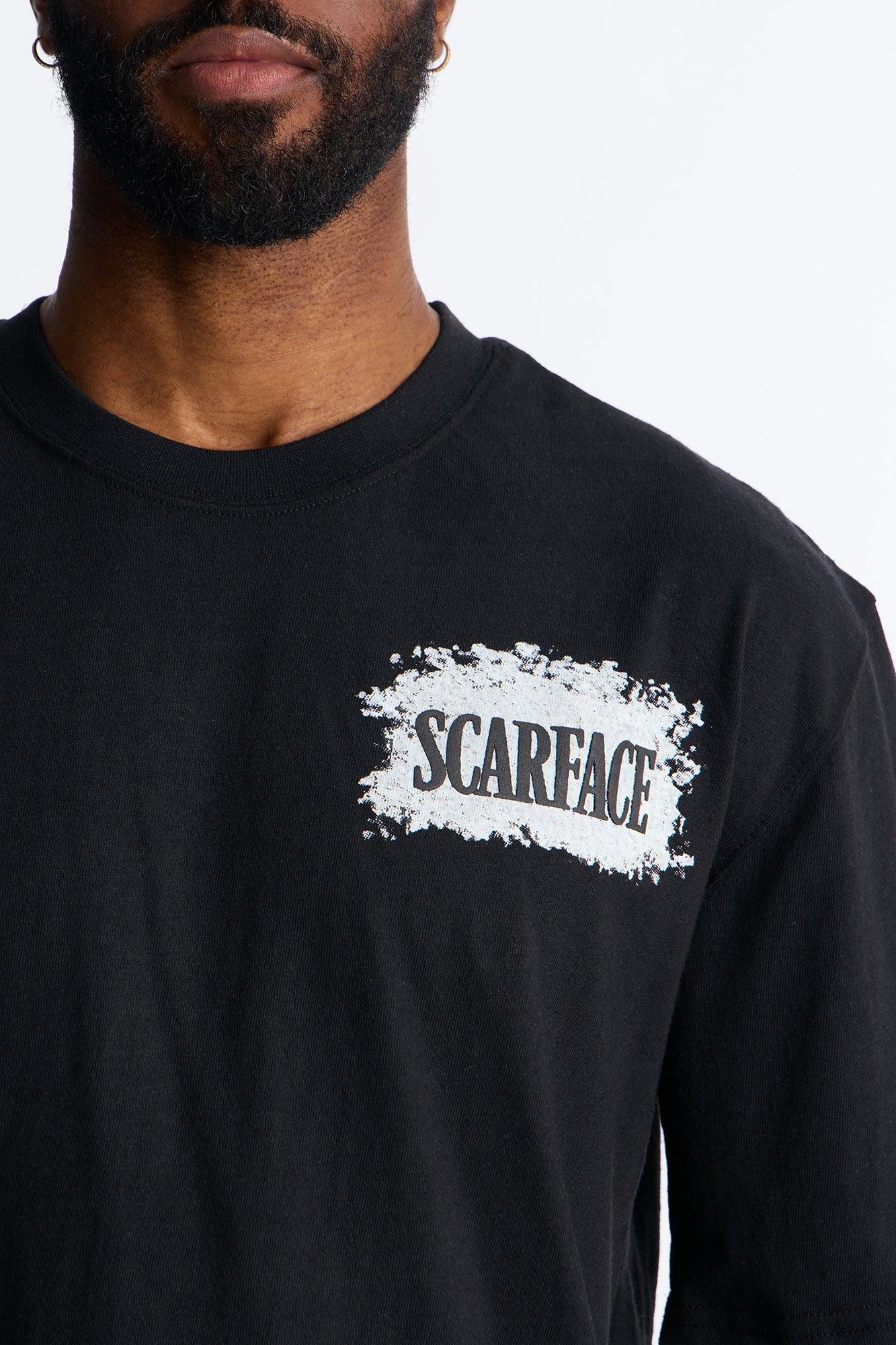 Scarface Money Power Respect Motto Short Sleeve Tee - Black Male Product Image