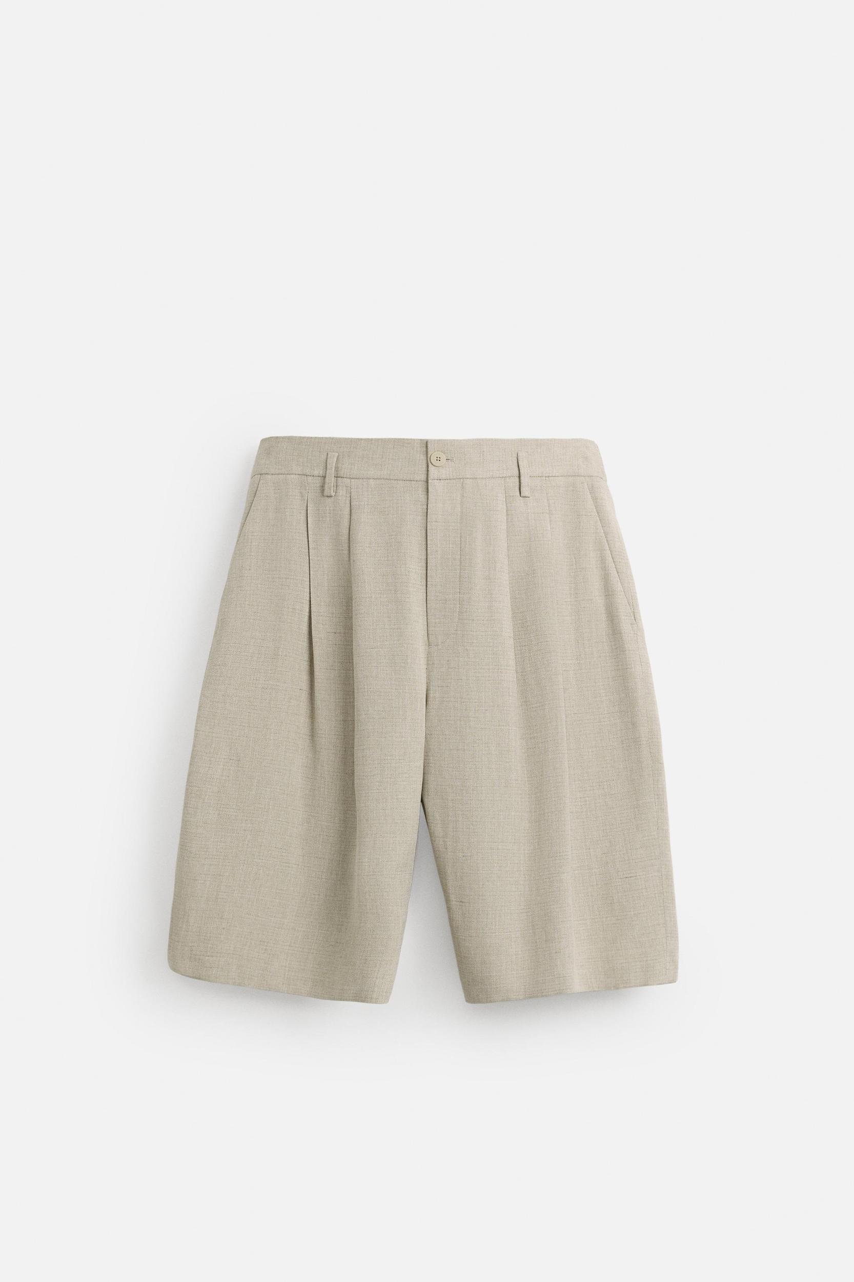 PLEATED WIDE FIT BERMUDA SHORTS Product Image