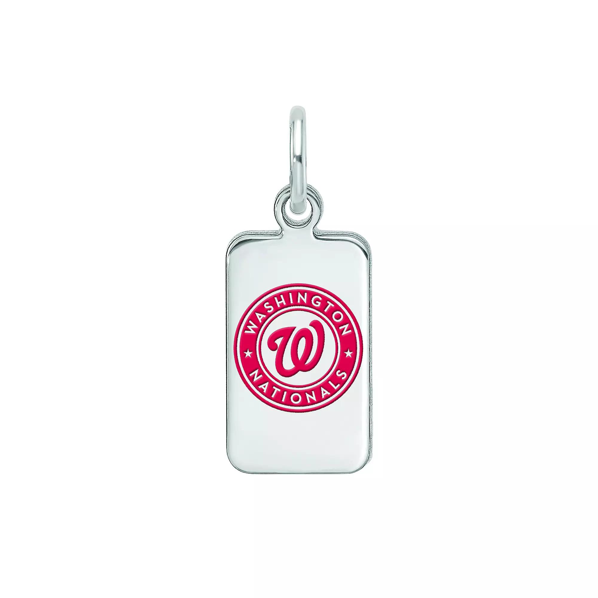 LogoArt Sterling Silver Washington Nationals Enameled Tag Pendant, Women's Product Image