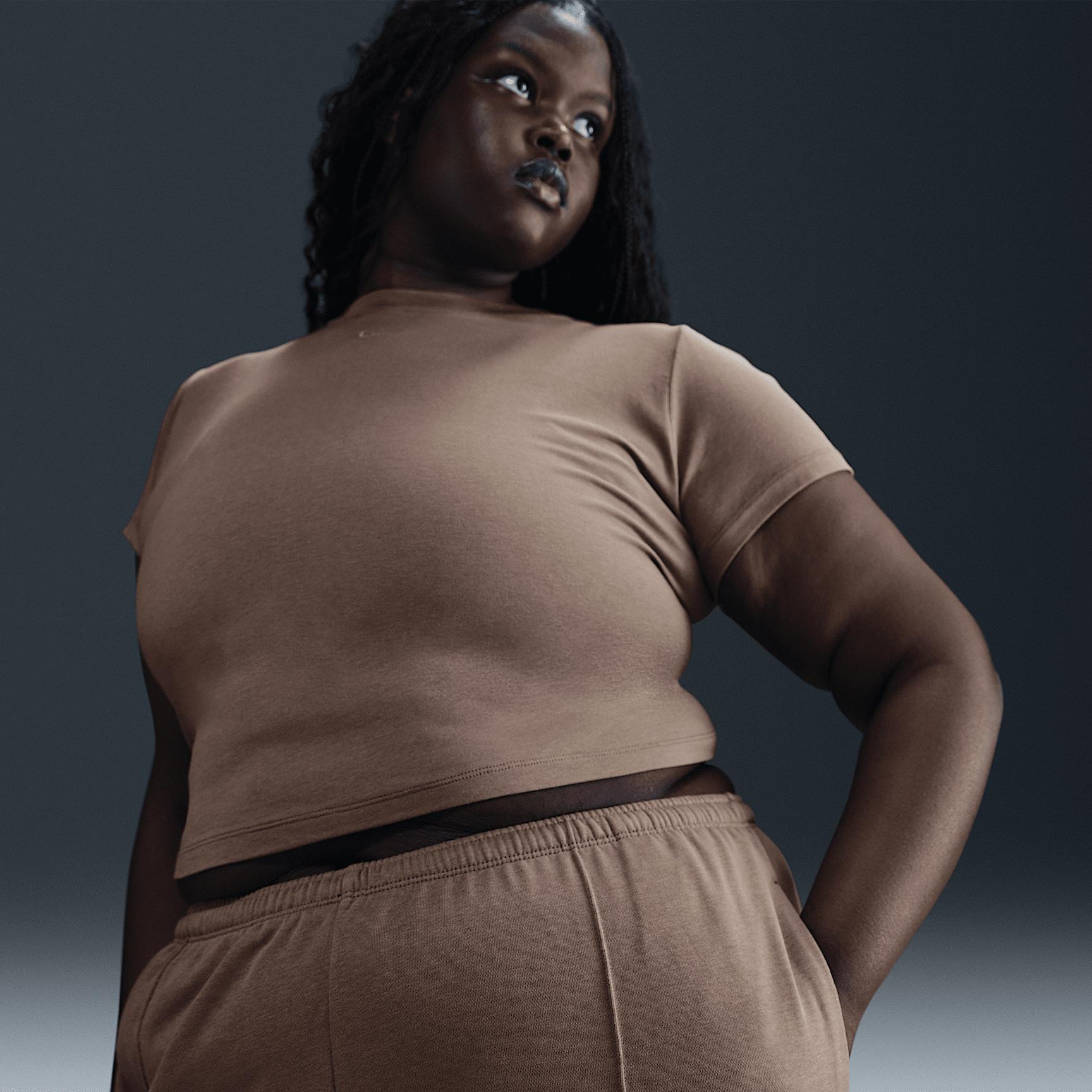 Womens Nike Sportswear Chill Terry Mid-Rise French Terry Open-Hem Sweatpants (Plus Size) | HF6460-233 Product Image