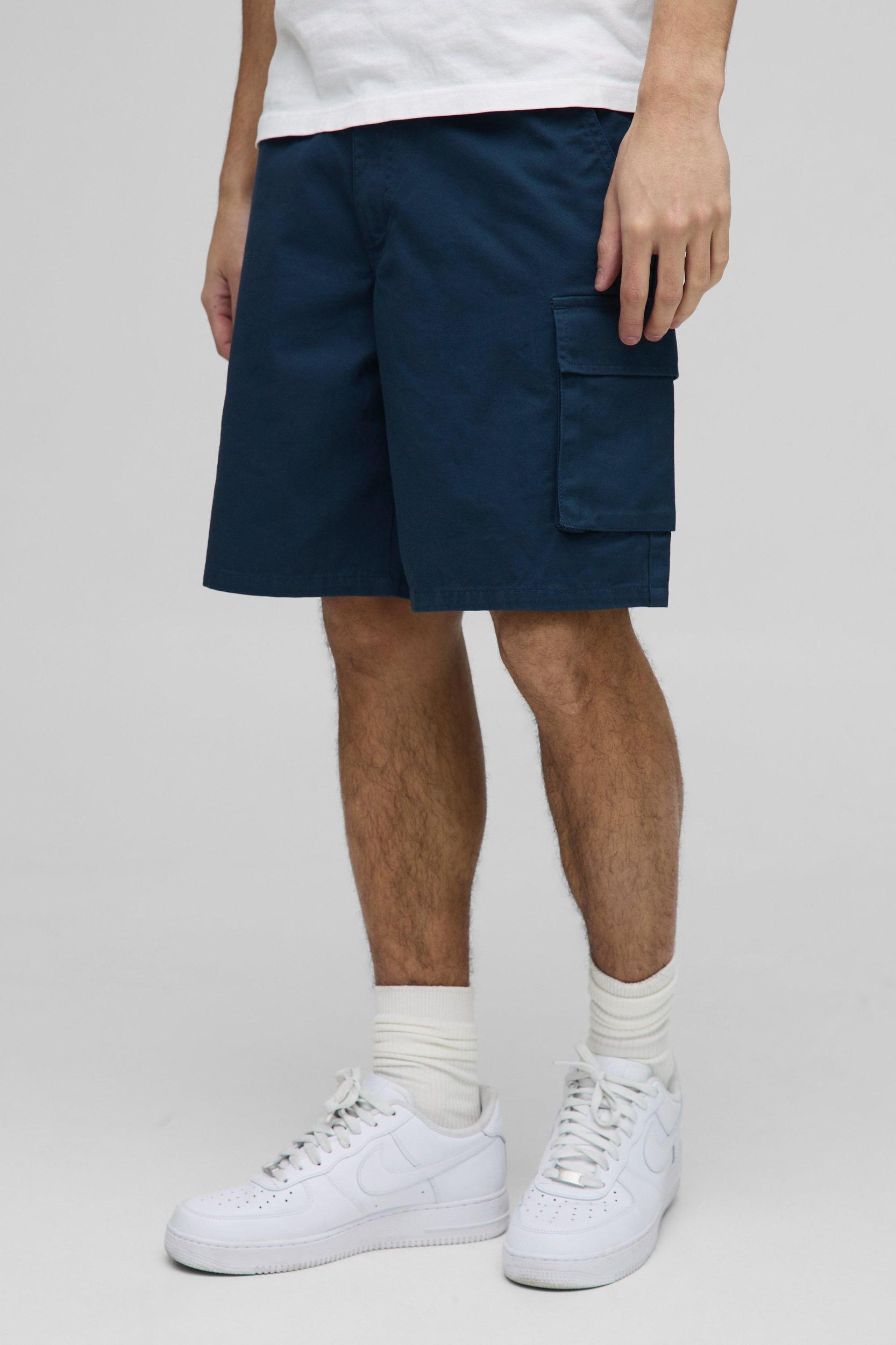 Fixed Waist Baggy Cargo Twill Shorts | boohooMAN USA Product Image