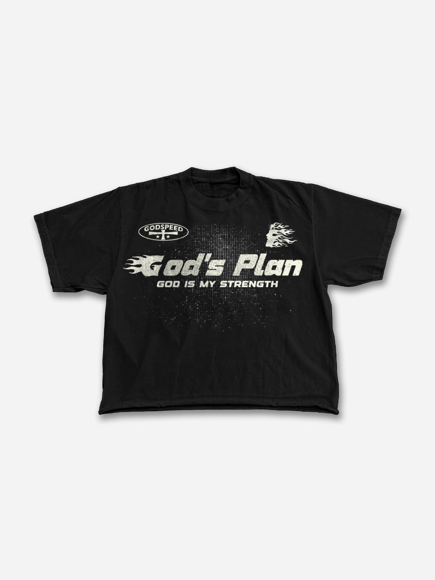 Men's Vintage Flame Jesus God Graphic Cropped T-Shirt Product Image
