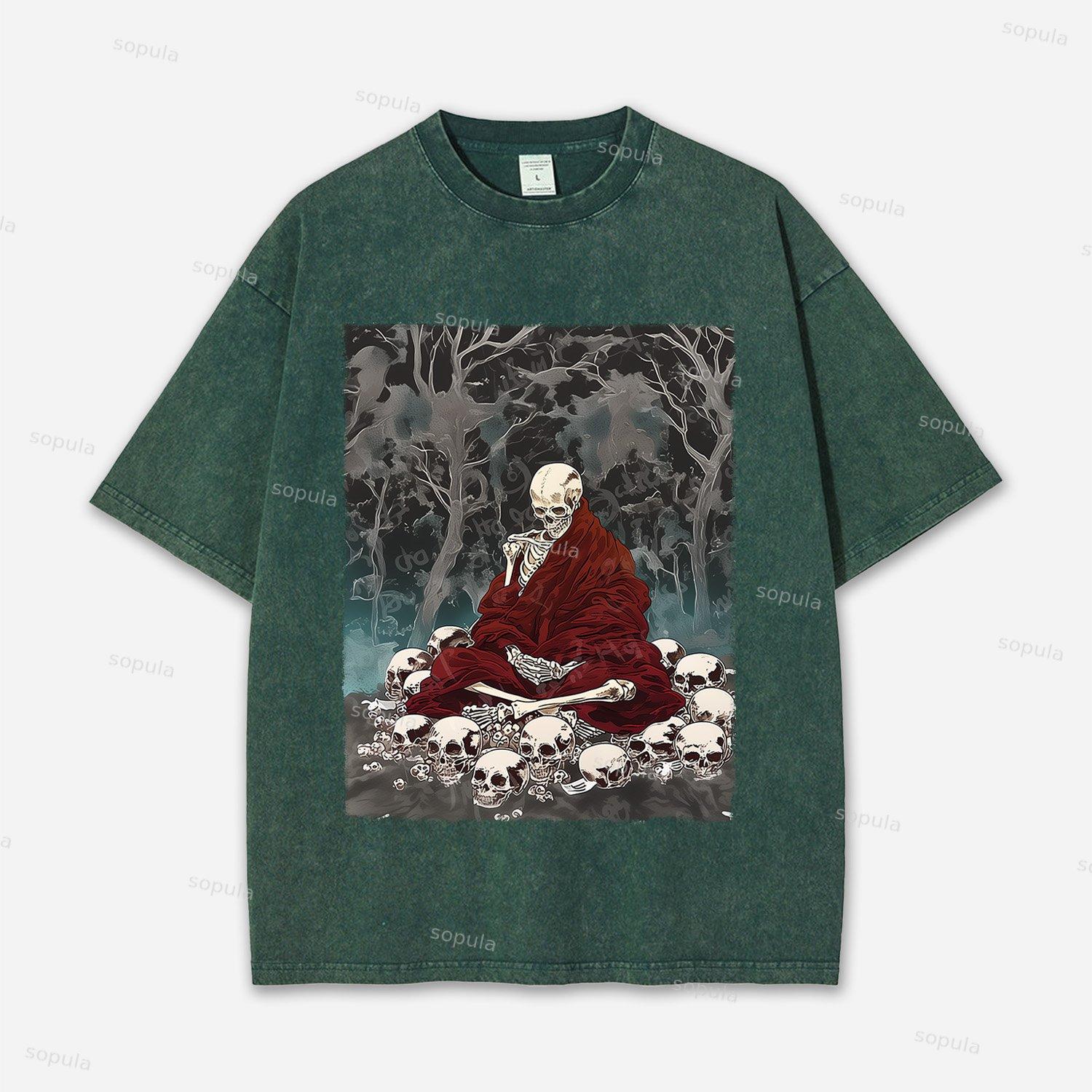 Guardian Of The Skulls Acid Washed T-shirt Product Image