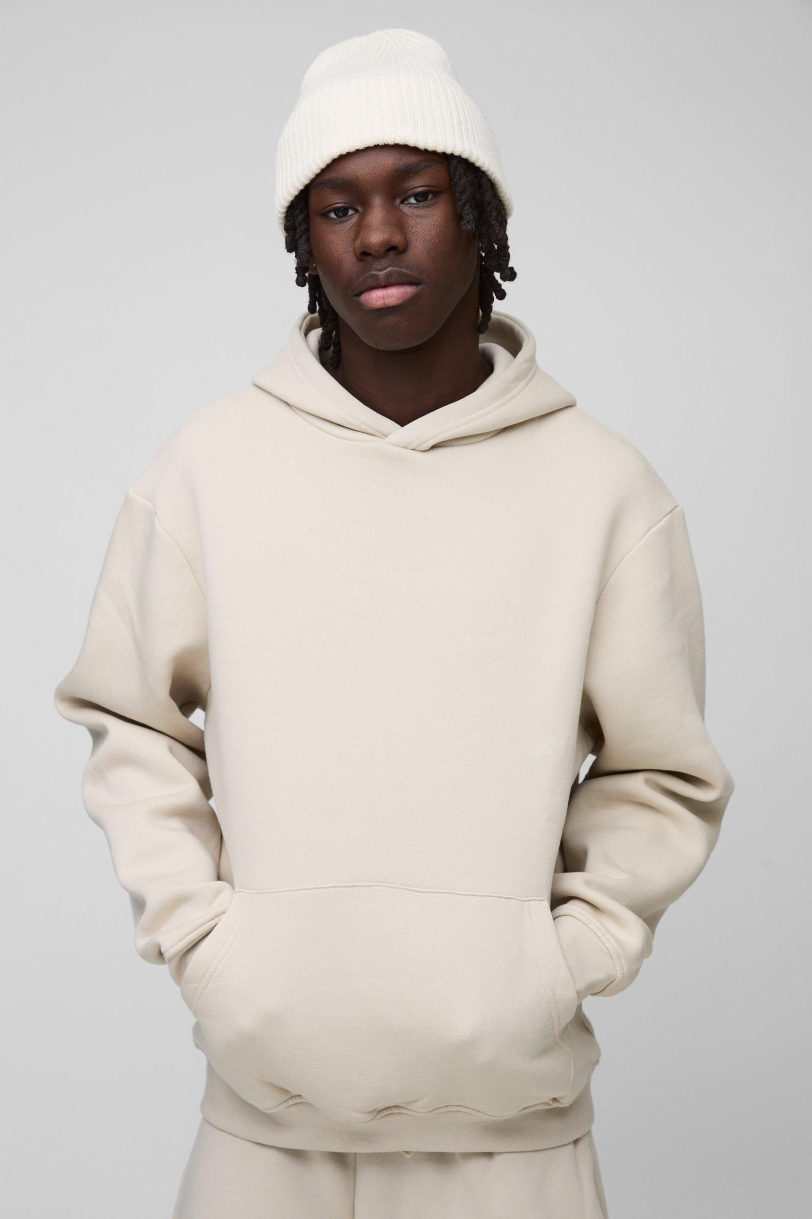 330GSM Regular Fit Over The Head Basic Hoodie | boohooMAN USA Product Image