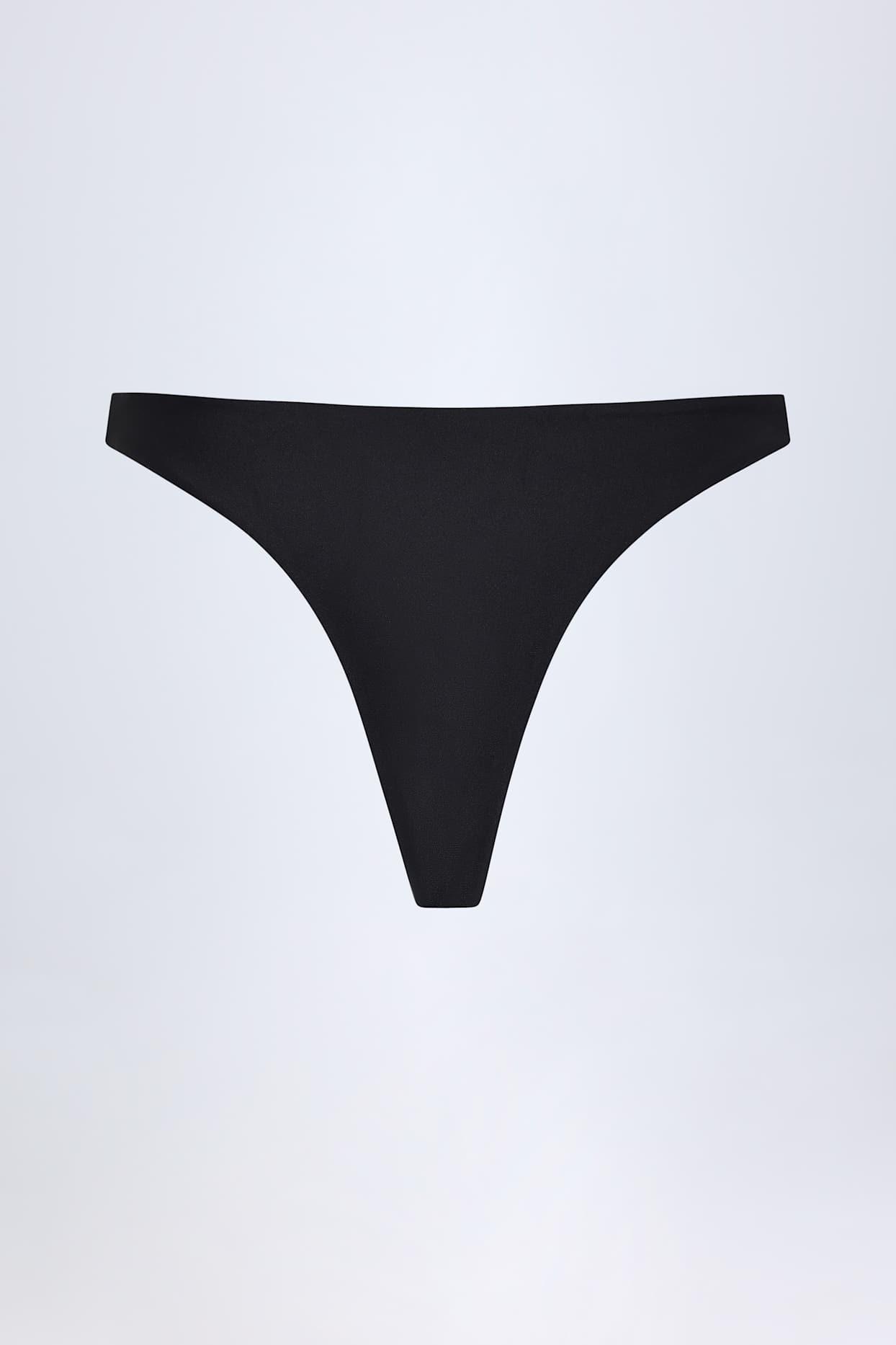 Hardware-Detail Cheeky Bikini Bottoms in Black Product Image