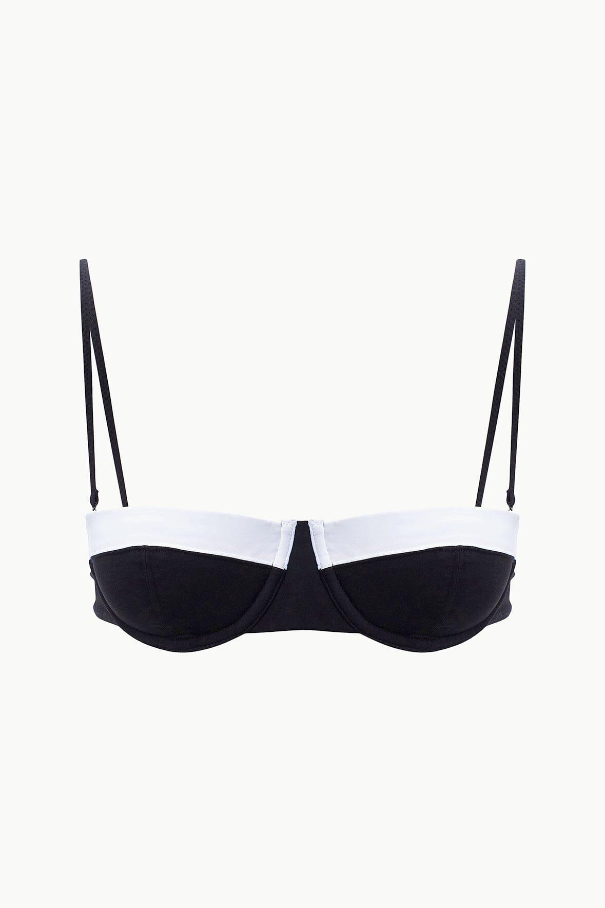JO BALCONETTE BIKINI TOP | BLACK WHITE Product Image