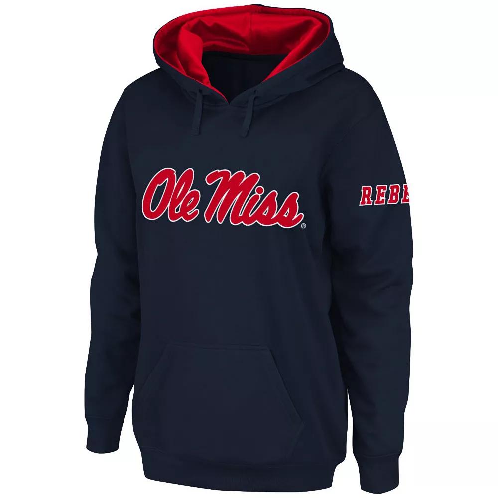 Women's Stadium Athletic Navy Ole Miss Rebels Big Logo Pullover Hoodie, Size: Small, Blue Product Image