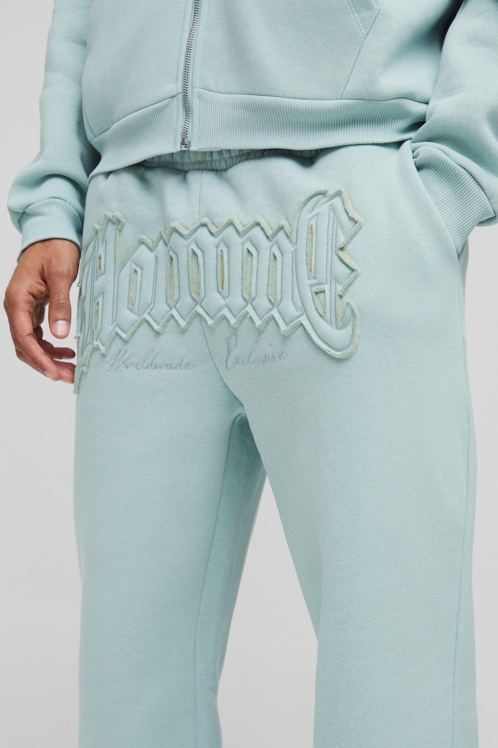 Oversized Homme Applique Cuffed Sweatpants | boohooMAN USA Product Image