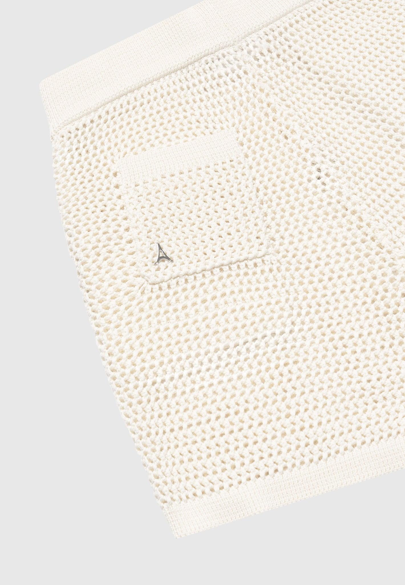 Crochet Knit Shorts - Cream Male Product Image