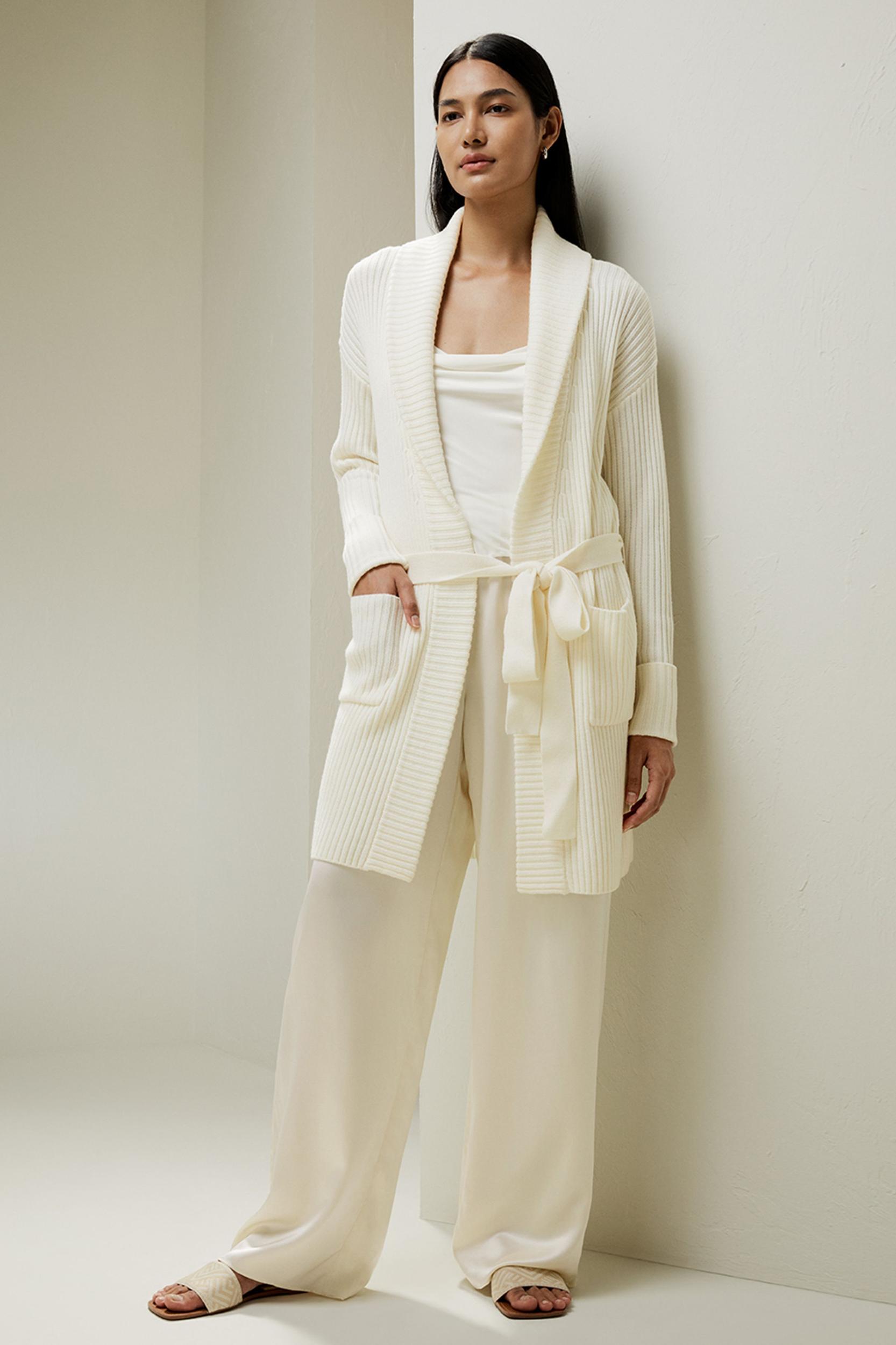 Merino Wool Shawl Collar Cardigan Product Image