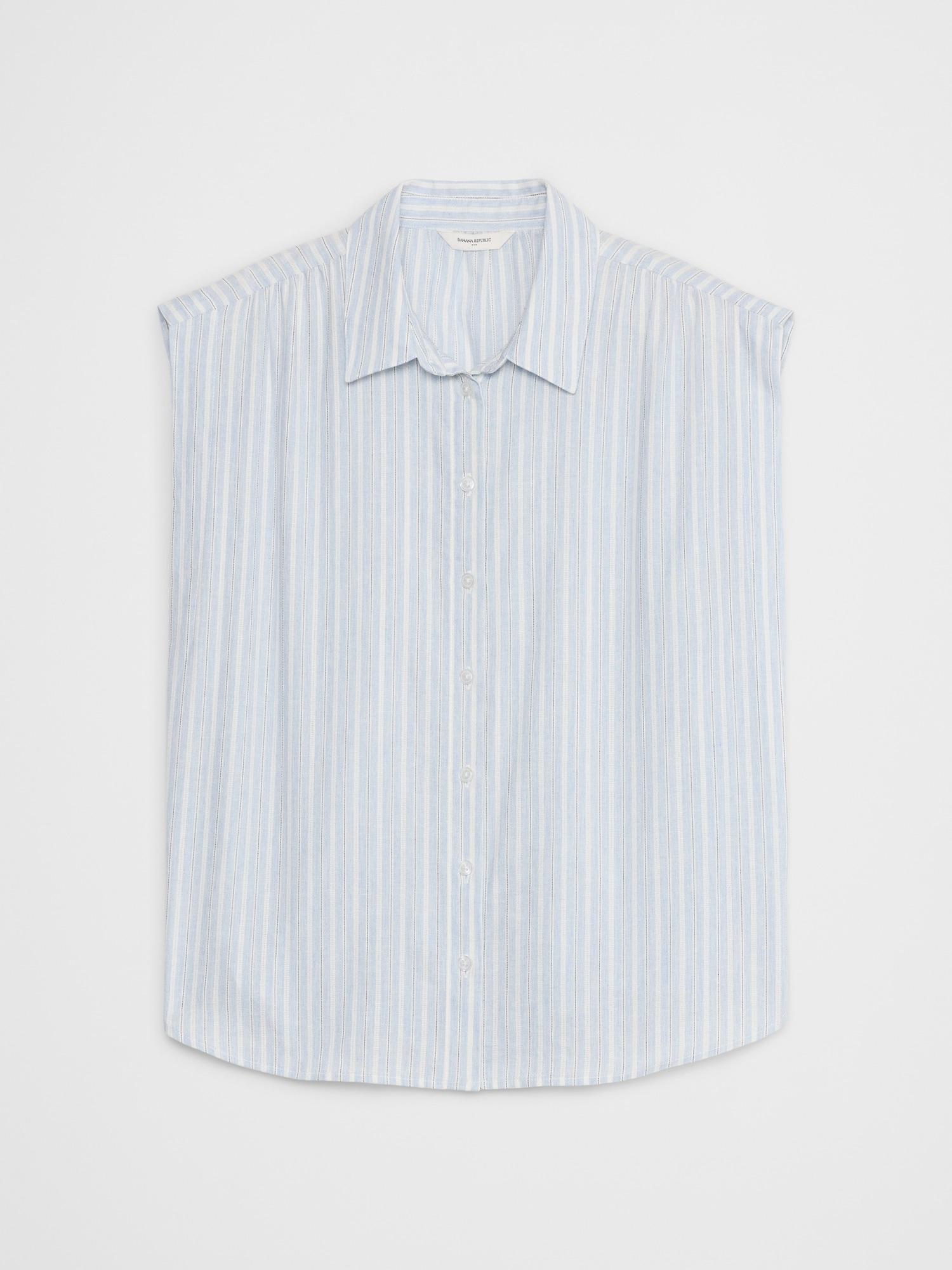 Gathered Striped Shirt Product Image