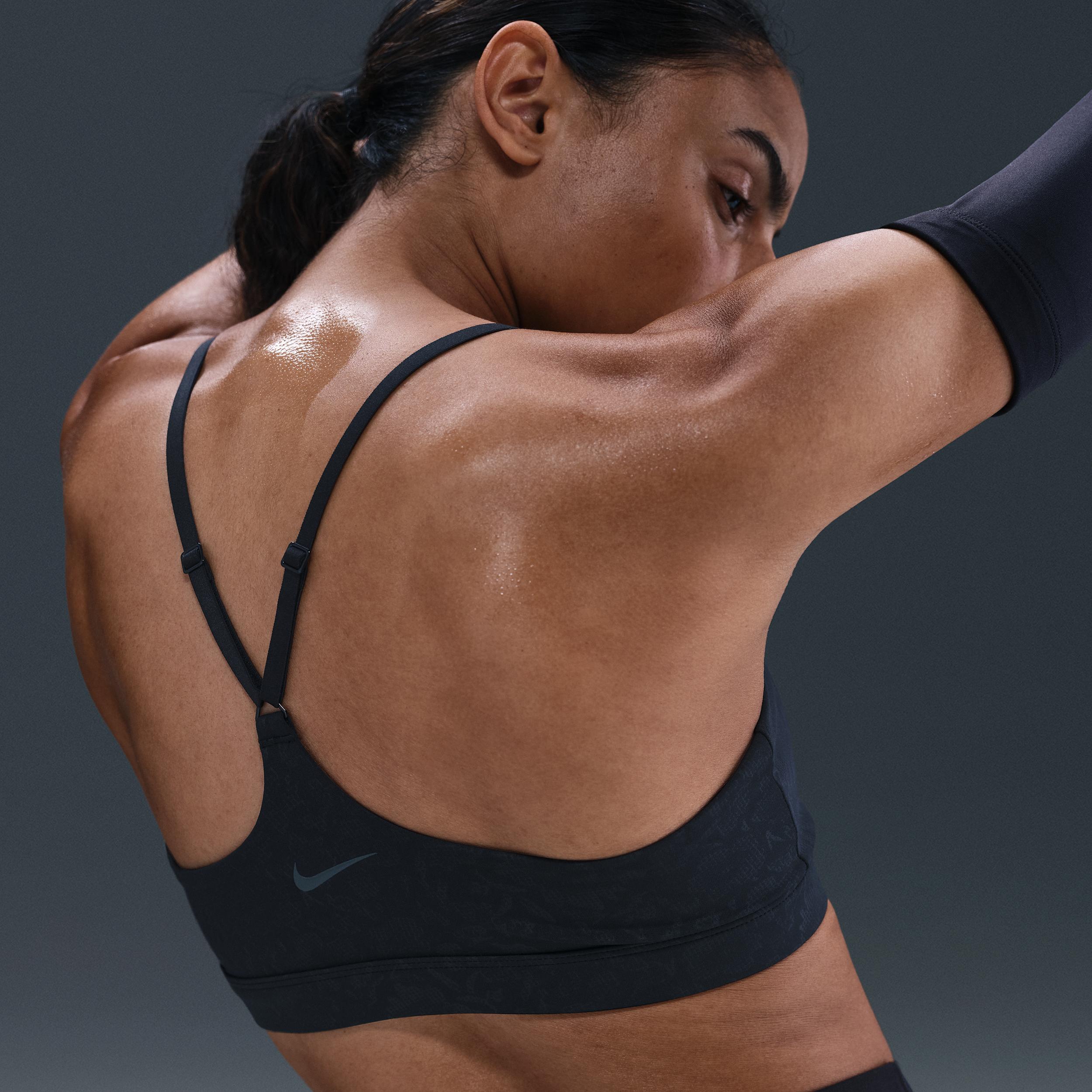 Nike Womens Indy Light Support Padded Floral Sports Bra | HV1205-010 Product Image