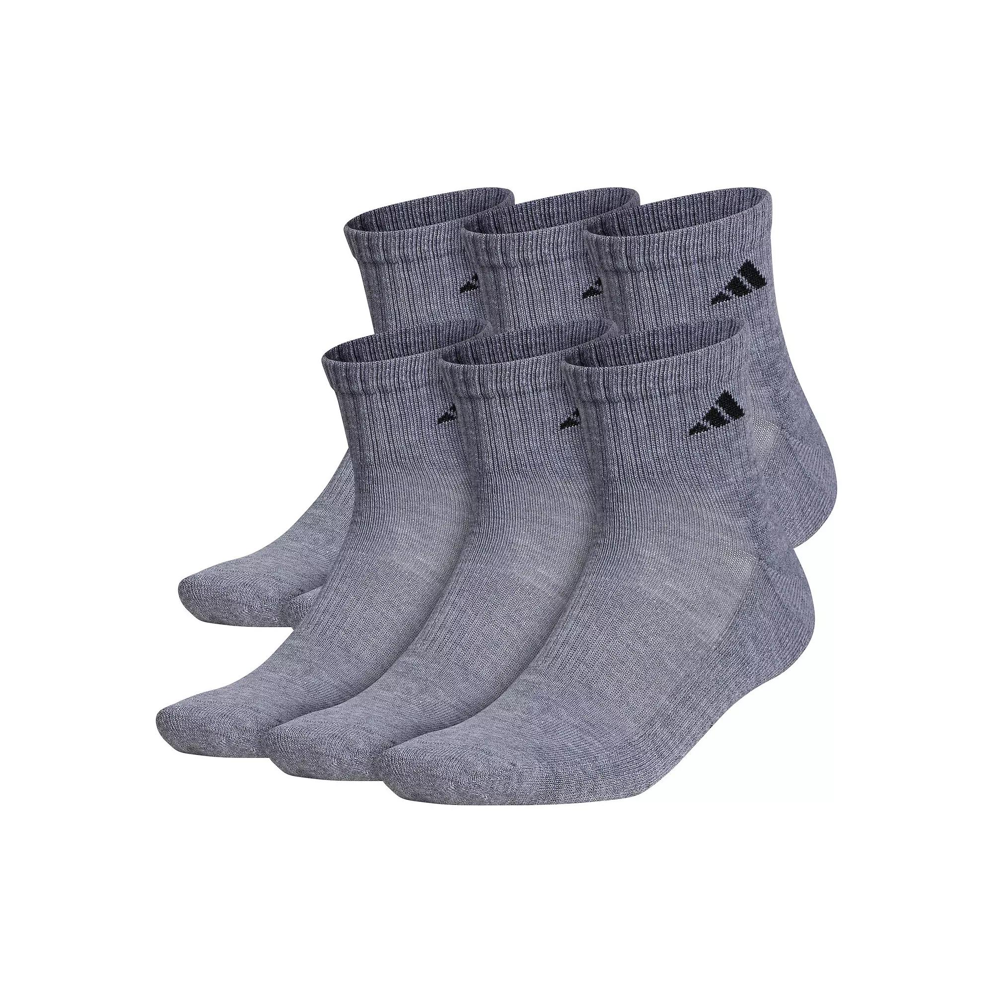 Big & Tall adidas 6-pack Athletic Cushioned Quarter Socks, Men's,  Product Image