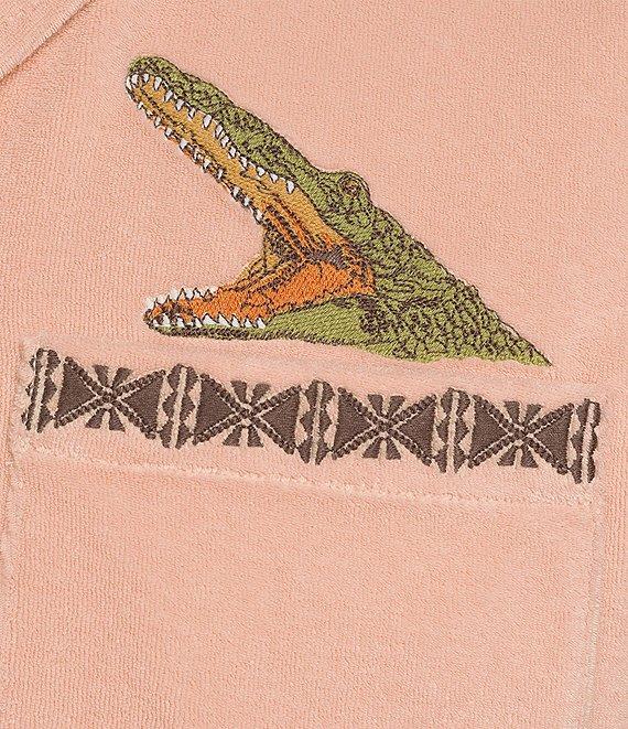 Murano Crocodile World Collection Slim Fit Embroidered Crocodile Pocket Short Sleeve Woven Shirt Product Image
