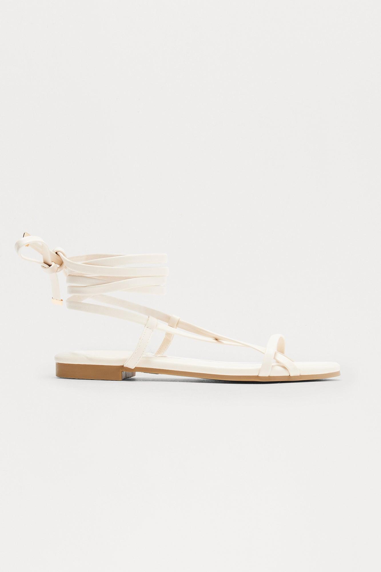 Leon Wrap Up Sandals - Off White Product Image