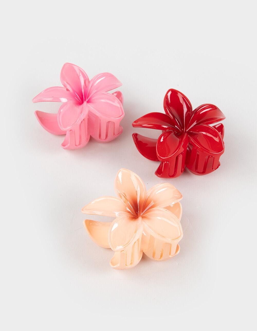 FULL TILT 3 Pack Hibiscus Floral Claw Clips - MULTI Product Image