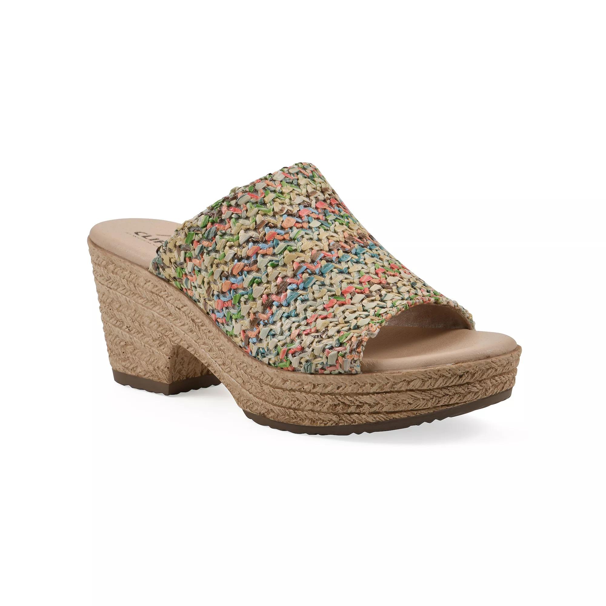 Cliffs by White Mountain Biando Women's Wedge Sandals, Size: 9.5 Medium, Multi Raffia Product Image