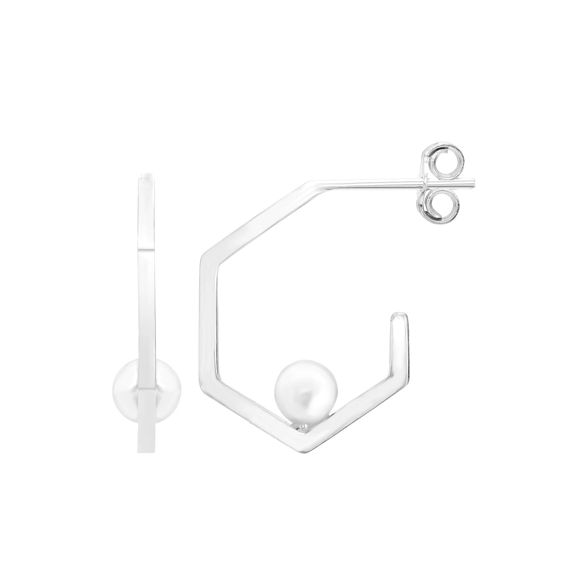 A&M Sterling Silver Honeycomb Hoop Earrings, Women's Product Image