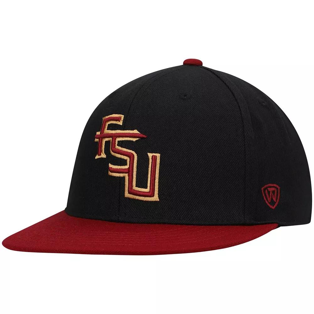 Men's Top of the World Black/Garnet Florida State Seminoles Team Color Two-Tone Fitted Hat, Size: 7 1/4 Product Image