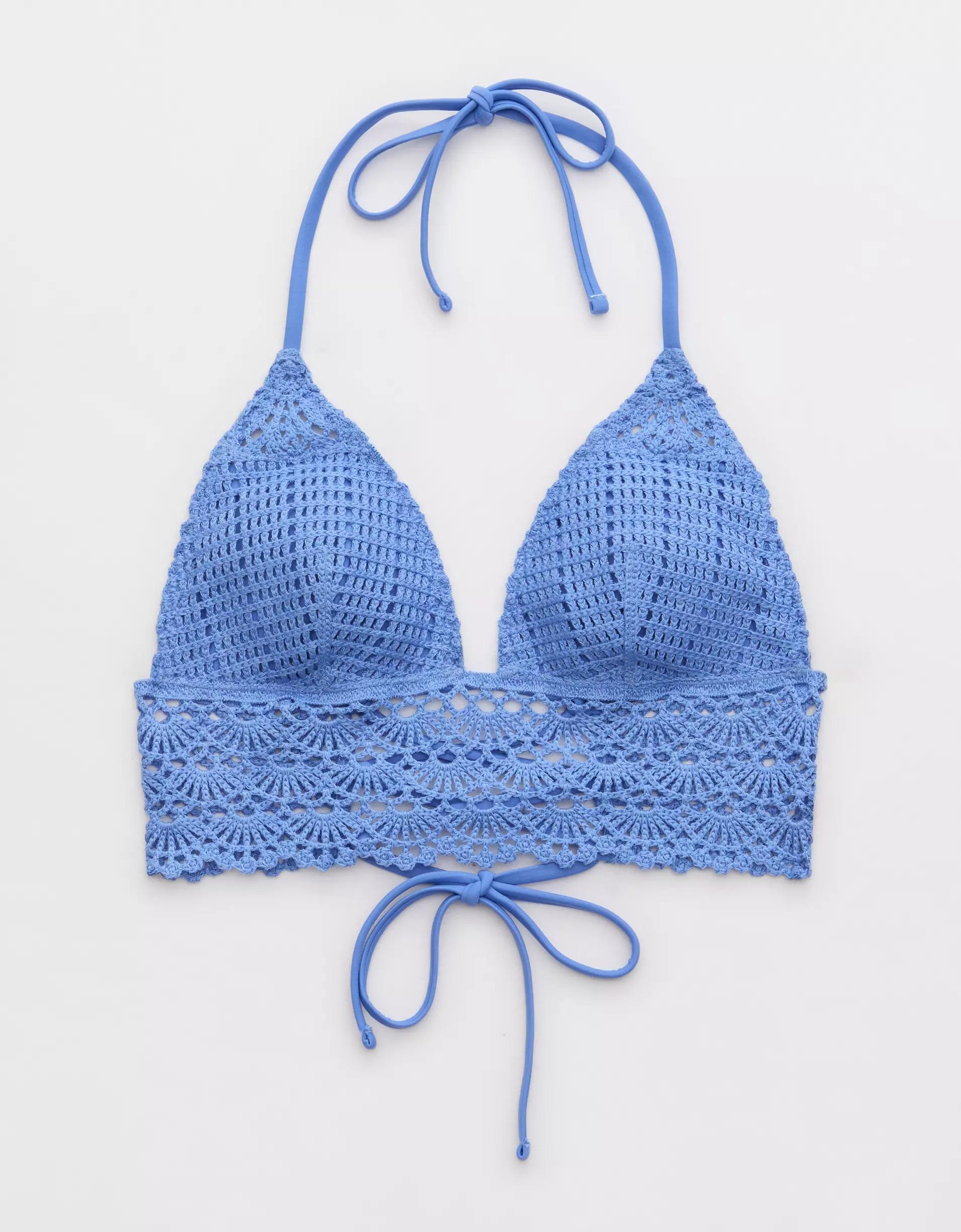 Aerie Crochet Triangle Longline Bikini Top Product Image