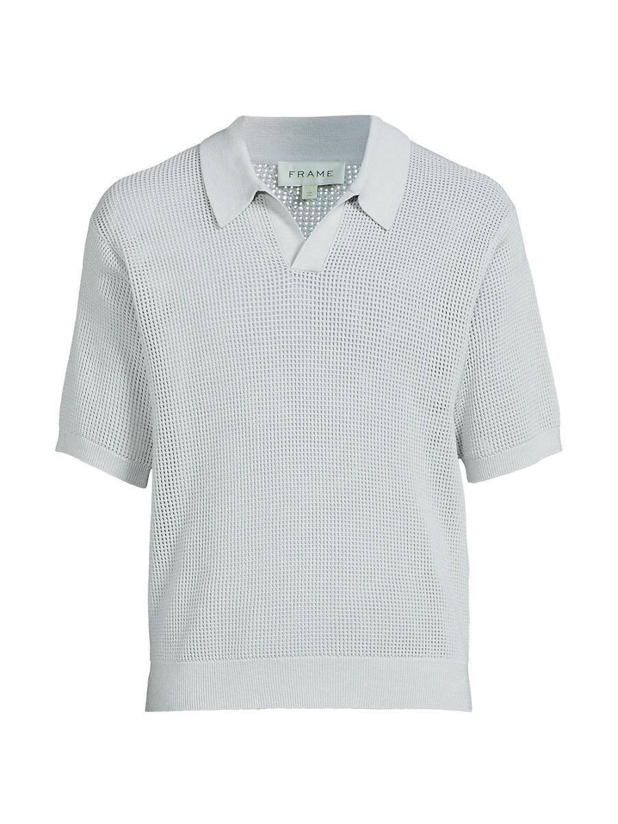 Mens Mesh Knit Polo Shirt Product Image