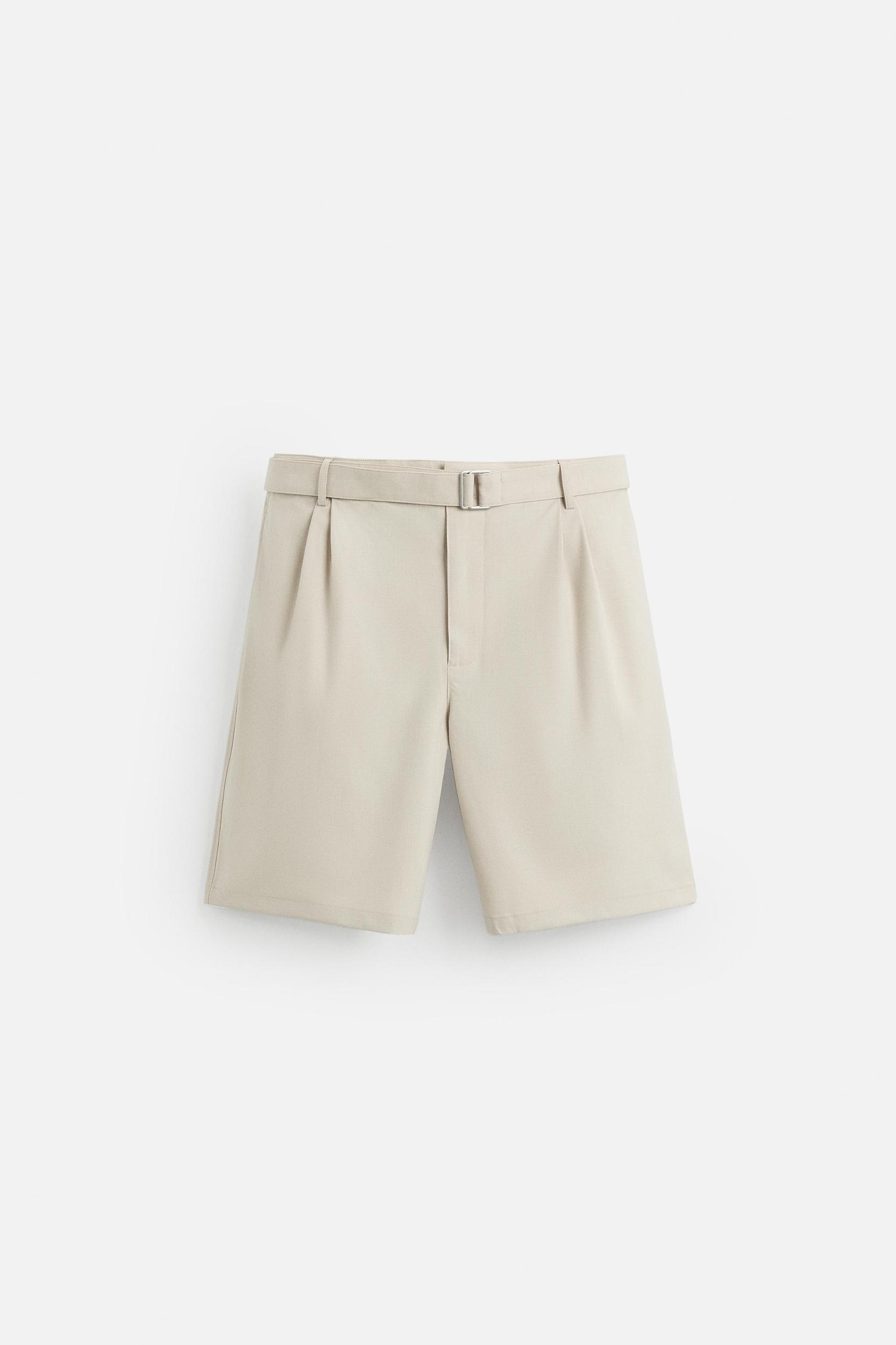 PLEATED BERMUDA SHORTS WITH BELT Product Image
