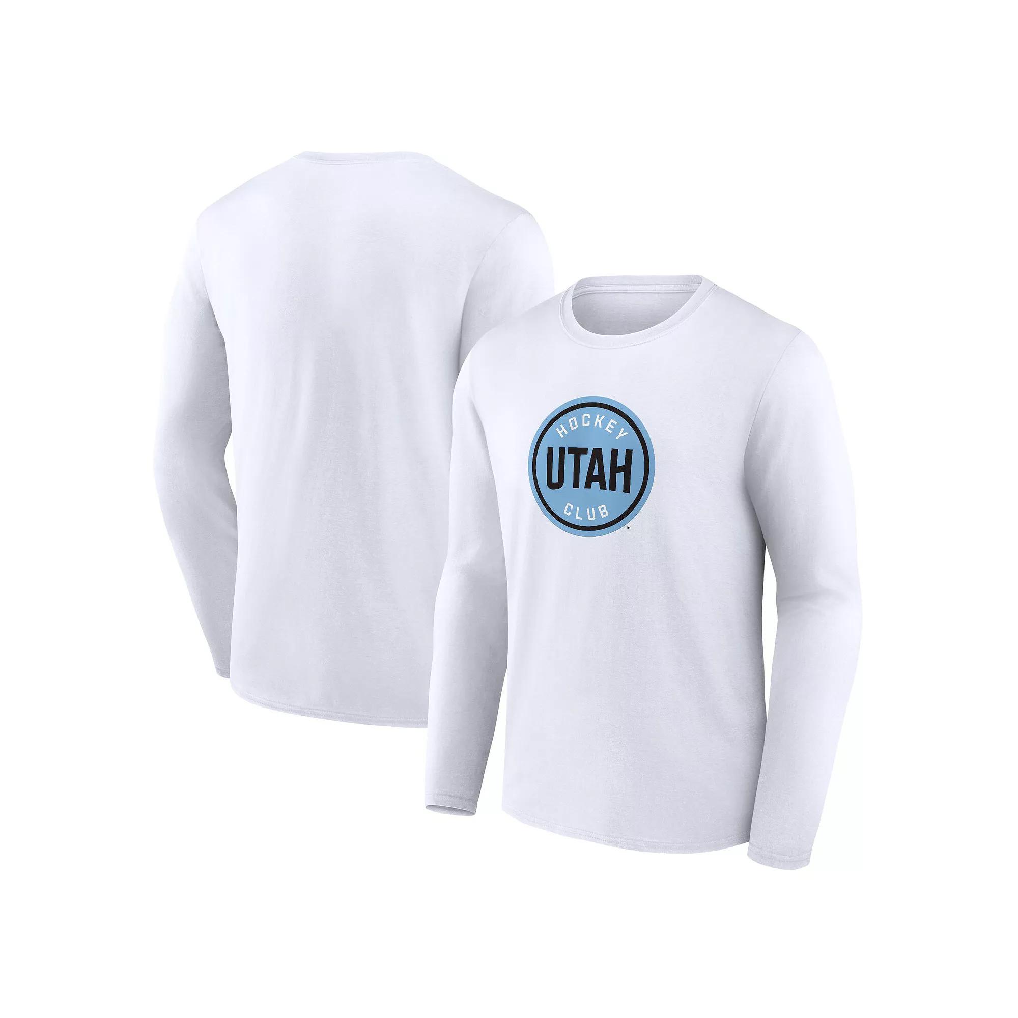 Men's Fanatics White Utah Hockey Club Draft Logo Long Sleeve T-Shirt,  Product Image