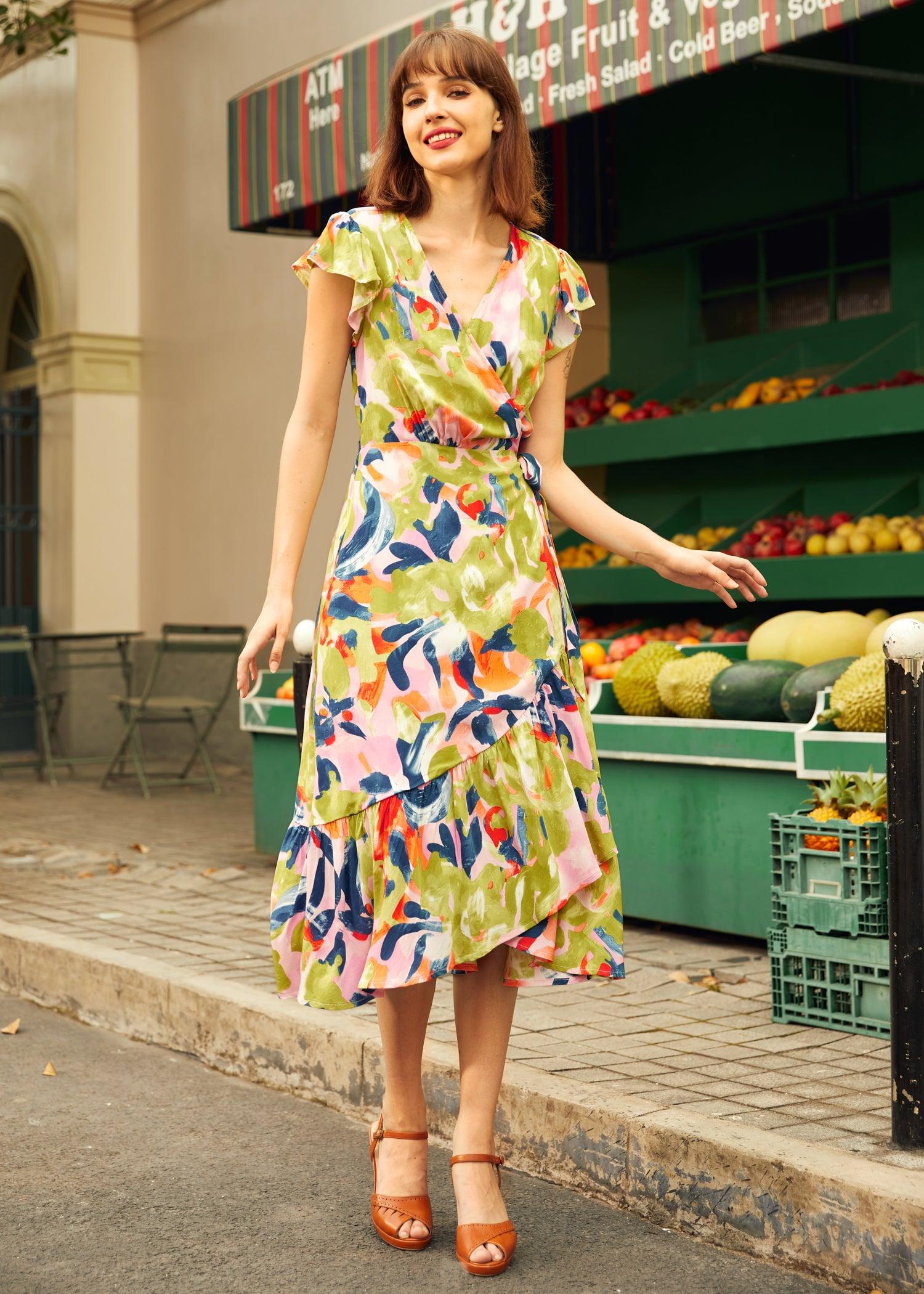 The Brushstroke Breeze Wrap Dress Product Image