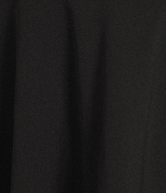 Honey and Rosie Sweetheart Neck Spaghetti Strap Belted Fit And Flare Double Layered Dress Product Image