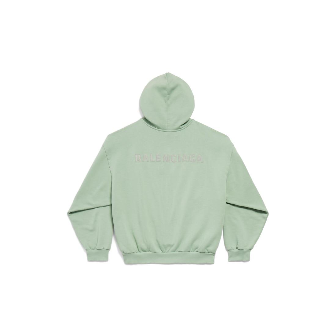 Balenciaga Back Reflective Hoodie Medium Fit in Sage Green Product Image