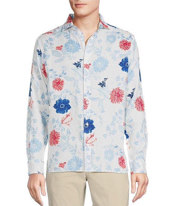 Cremieux Blue Label French Linen Floral Print Long Sleeve Woven Shirt Product Image