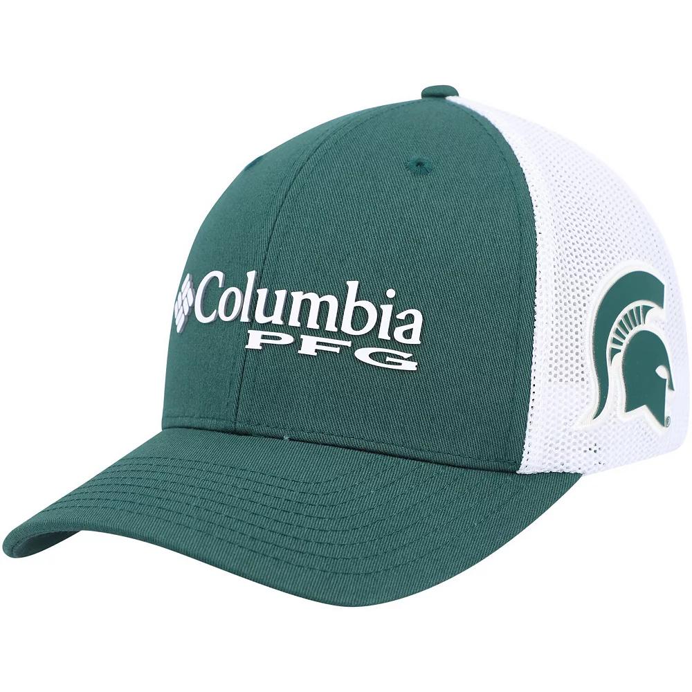 Men's Columbia Green/White Michigan State Spartans PFG Flex Hat, Size: Large/XL Product Image