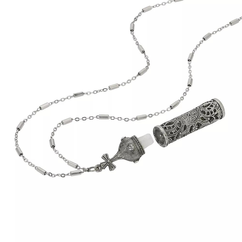 Symbols of Faith Silver Tone Holy Water Vial Necklace, Womens, Gray Product Image