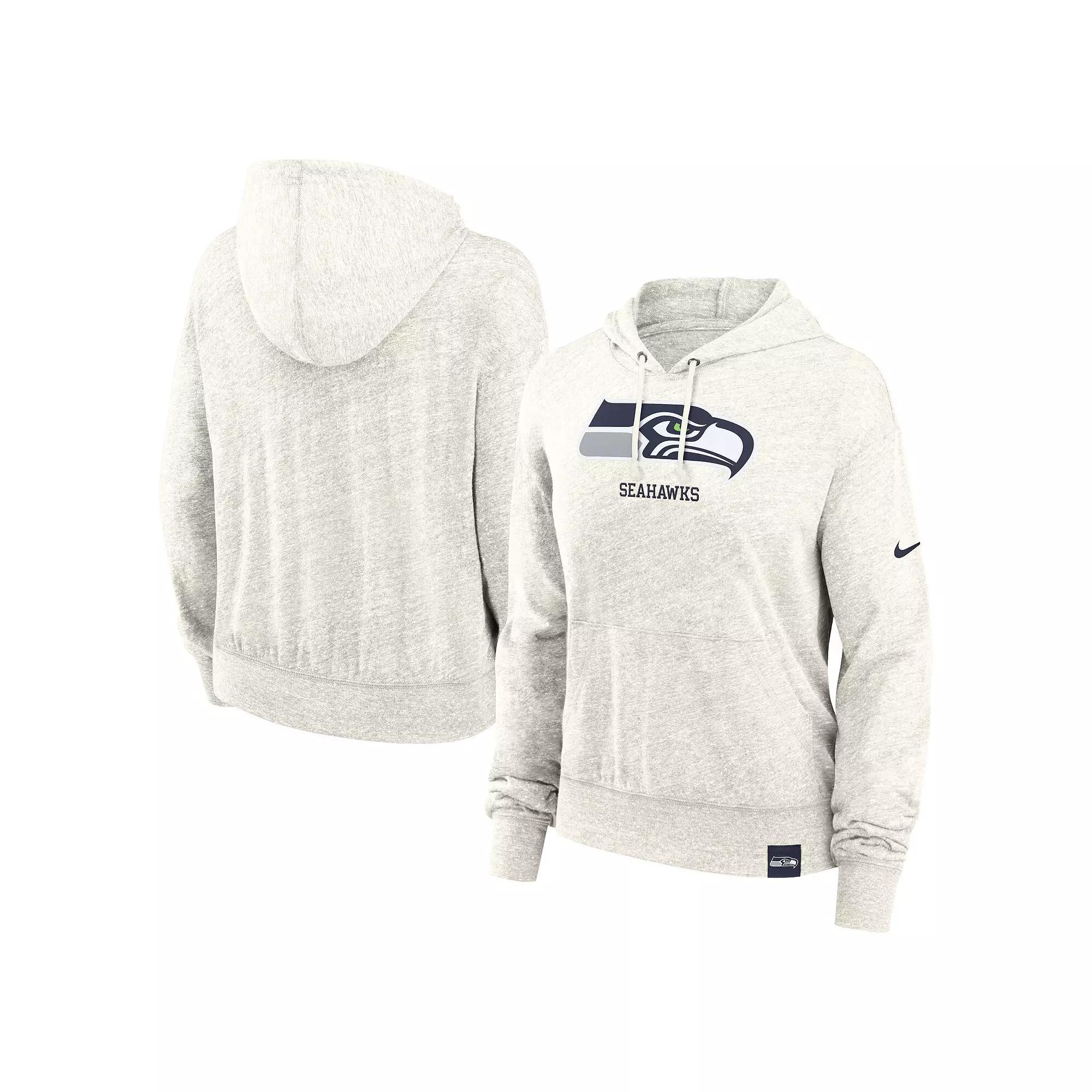 Women's Nike Cream Seattle Seahawks Gym Vintage Logo Pullover Hoodie, Size: XS, Beige Product Image