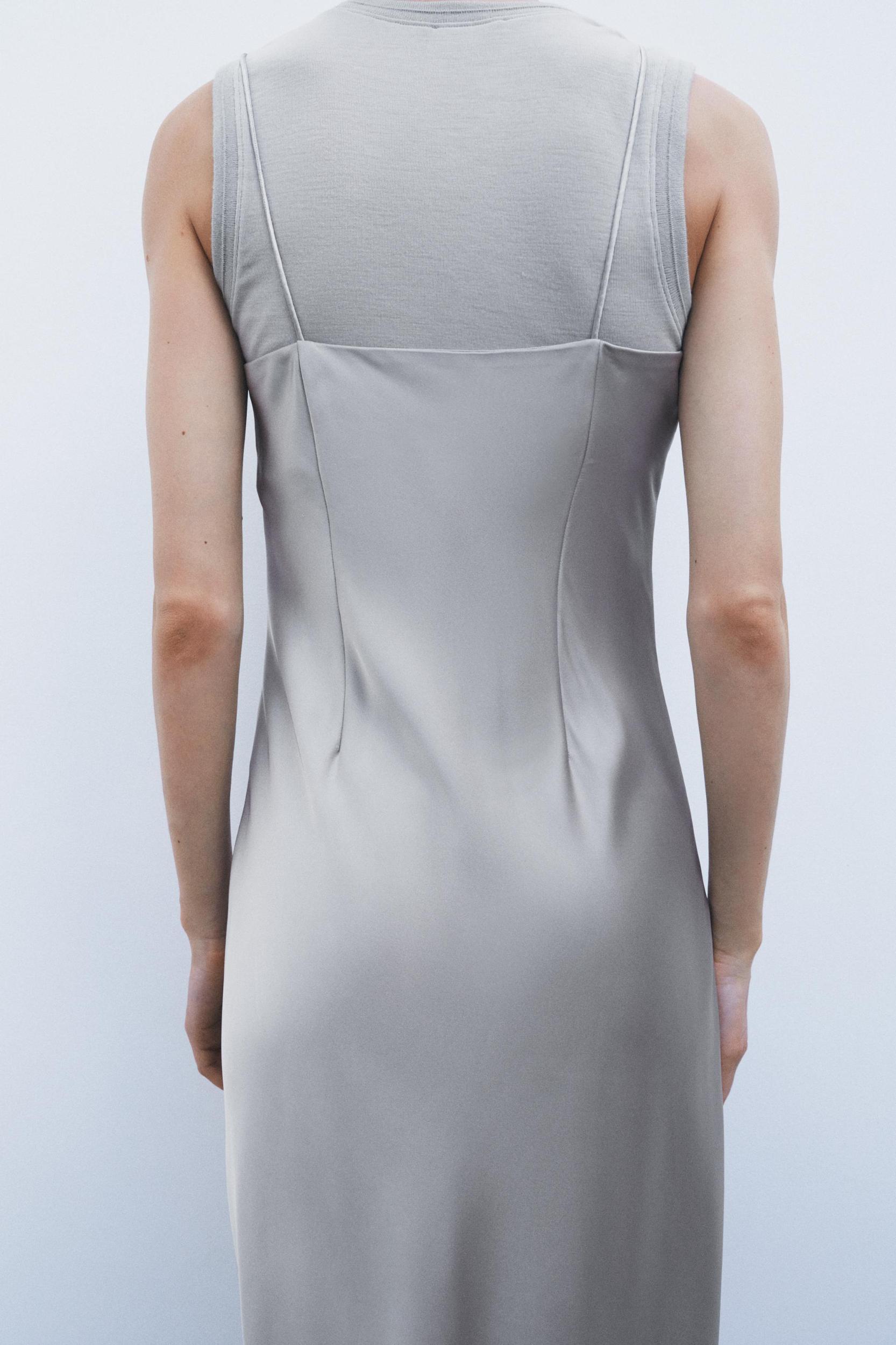 SATIN DRESS WITH WOOL Product Image
