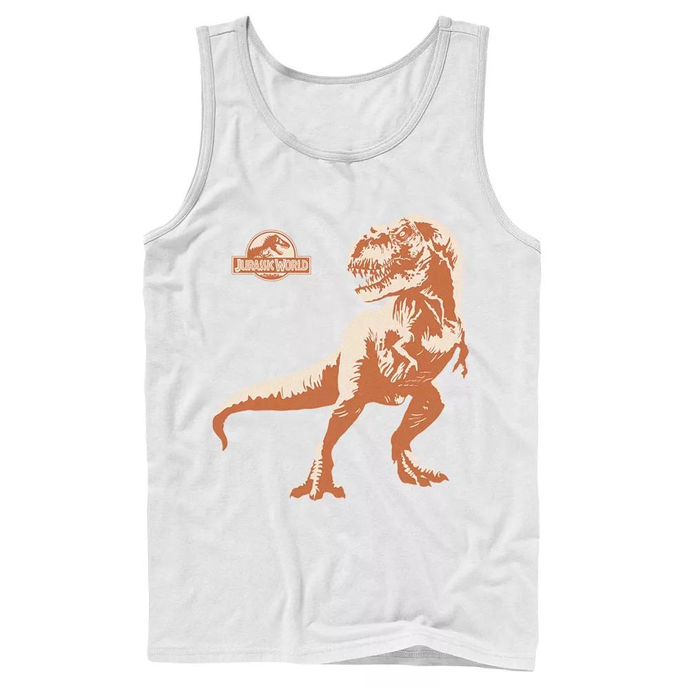 Men's Jurassic Park Orange Hue T-Rex Portrait Logo Tank Top,  Product Image